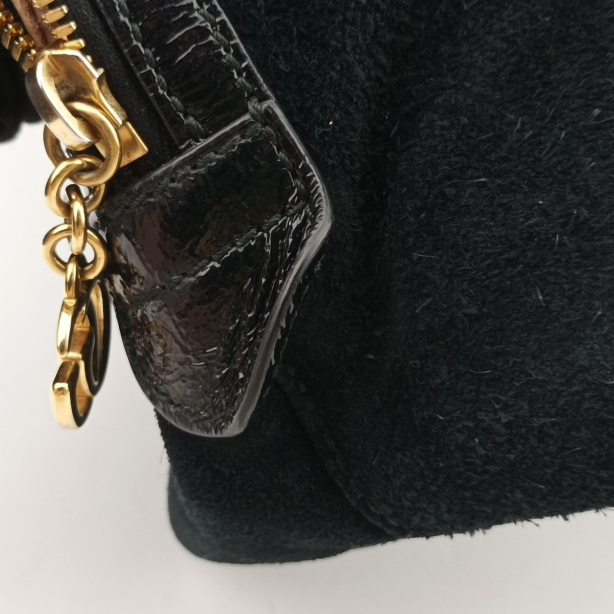 Pre-owned Gucci Ophidia Black×Green×Red Suede×leather 524533 handbag | stylenewstar