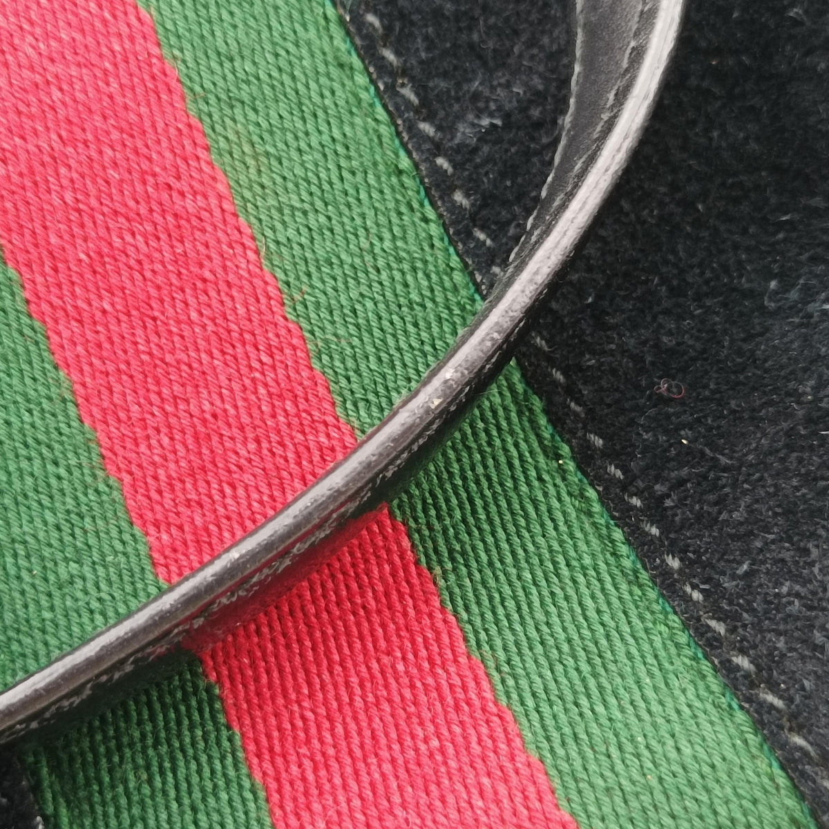 Pre-owned Gucci Ophidia Black×Green×Red Suede×leather 524533 handbag | stylenewstar