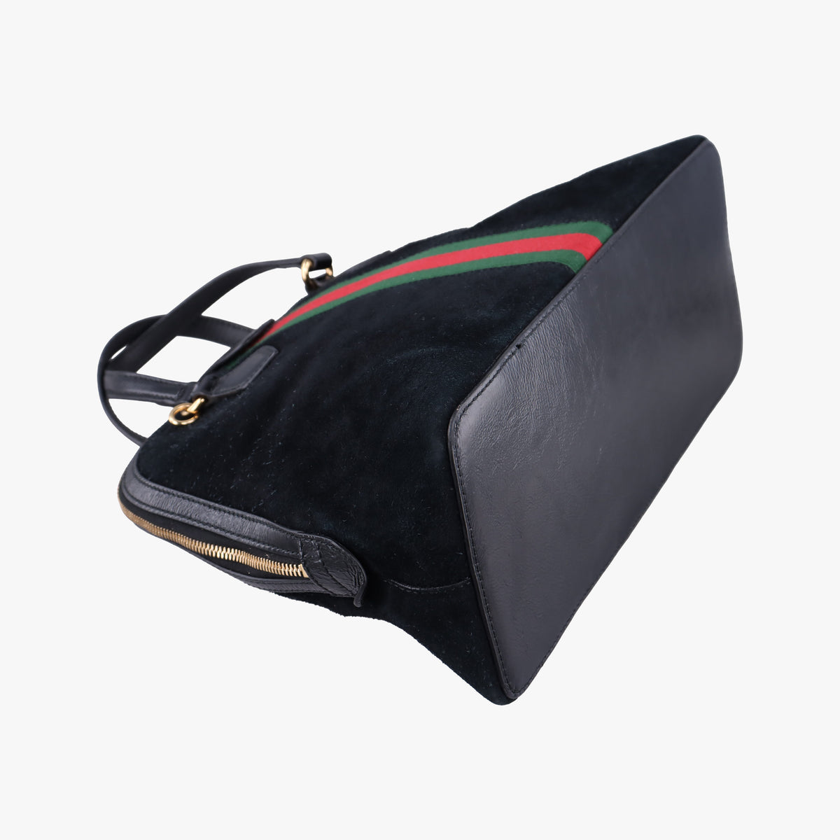 Pre-owned Gucci Ophidia Black×Green×Red Suede×leather 524533 handbag | stylenewstar