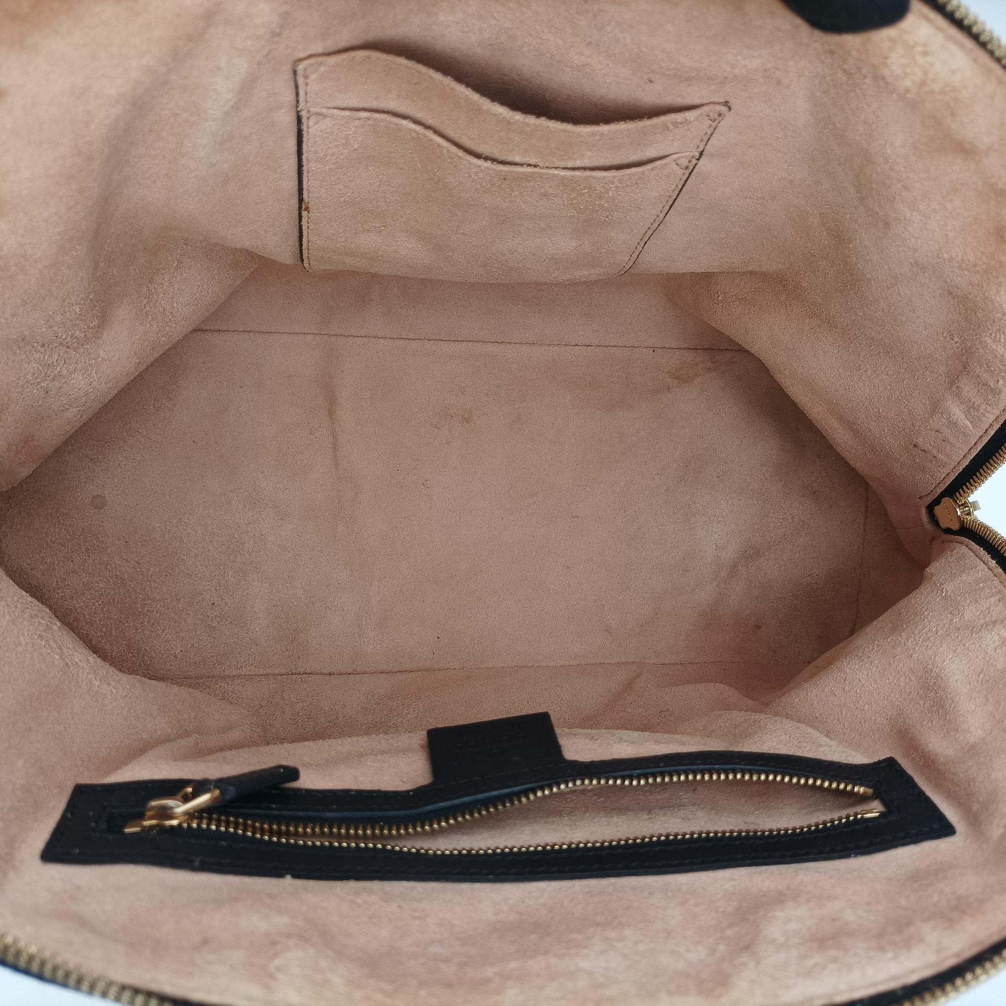 Pre-owned Gucci Ophidia Black×Green×Red Suede×leather 524533 handbag | stylenewstar