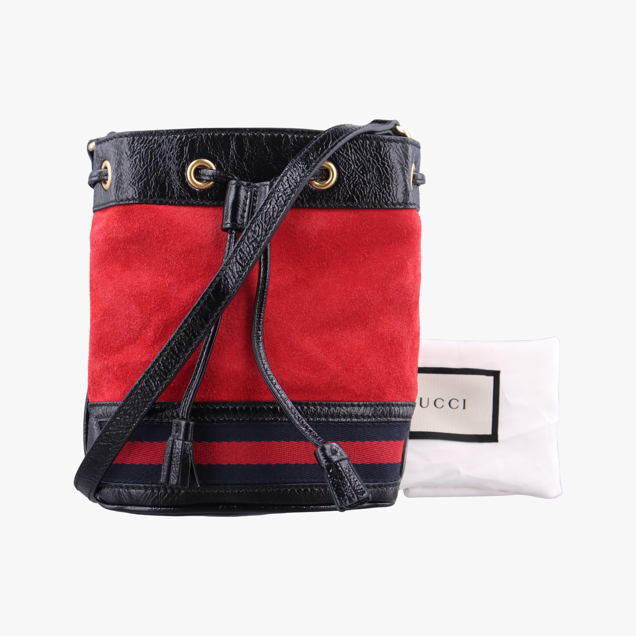 Vintage Gucci Ophidia Red×black Suede×Patent 550620 shoulderbag | stylenewstar