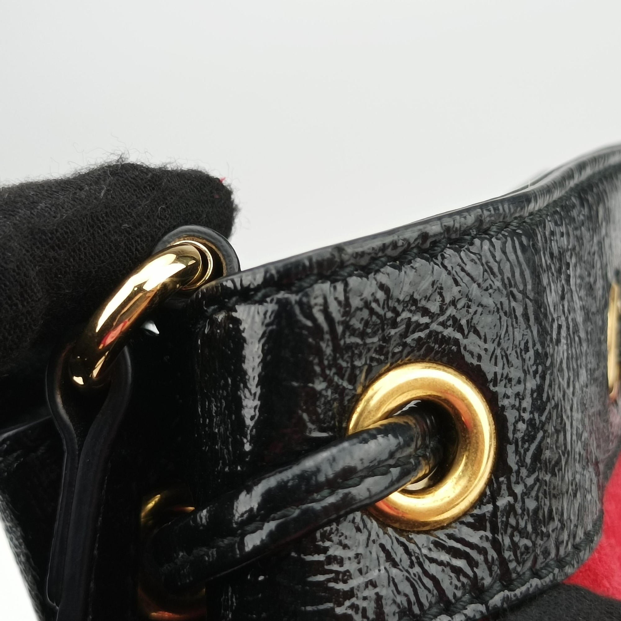 Vintage Gucci Ophidia Red×black Suede×Patent 550620 shoulderbag | stylenewstar
