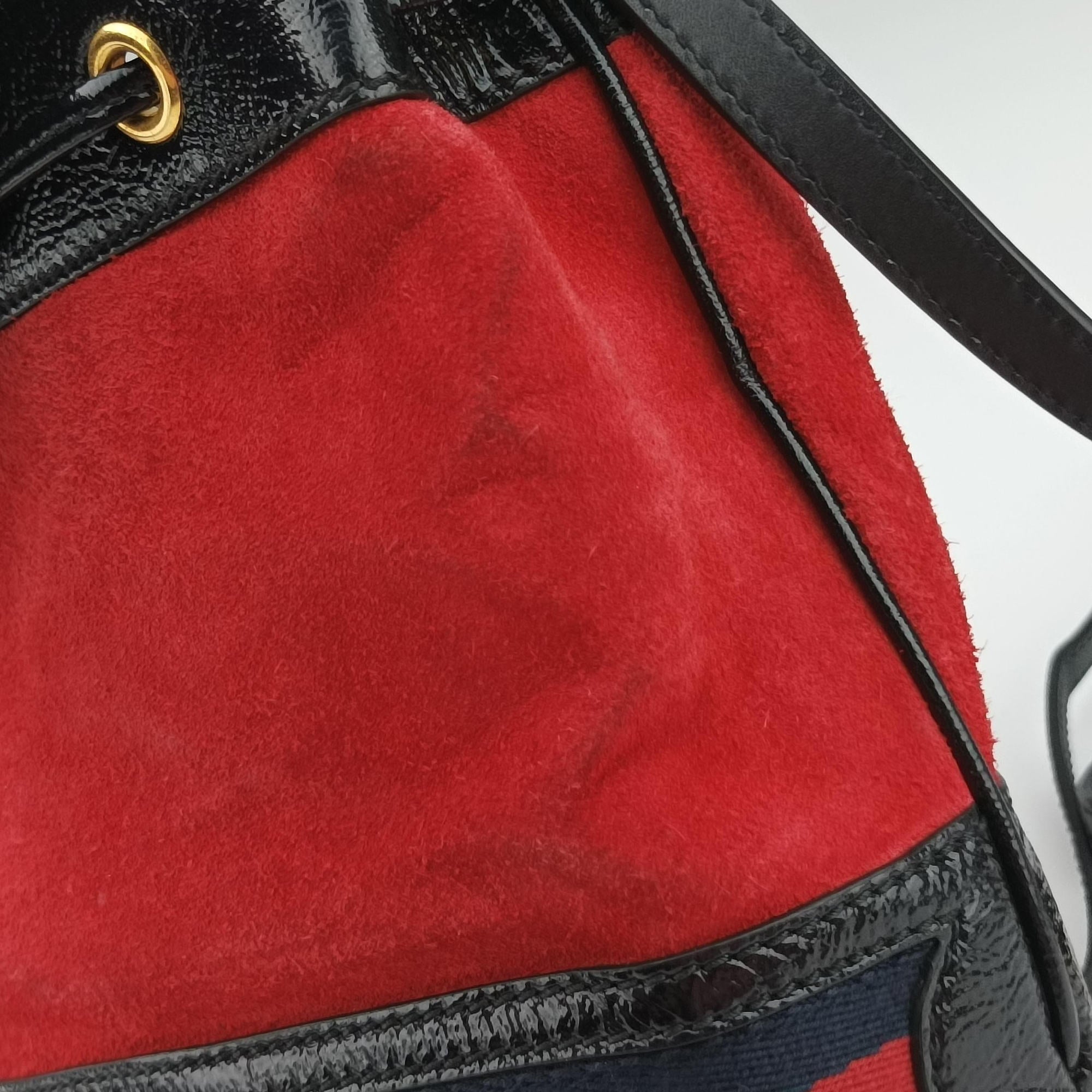 Vintage Gucci Ophidia Red×black Suede×Patent 550620 shoulderbag | stylenewstar