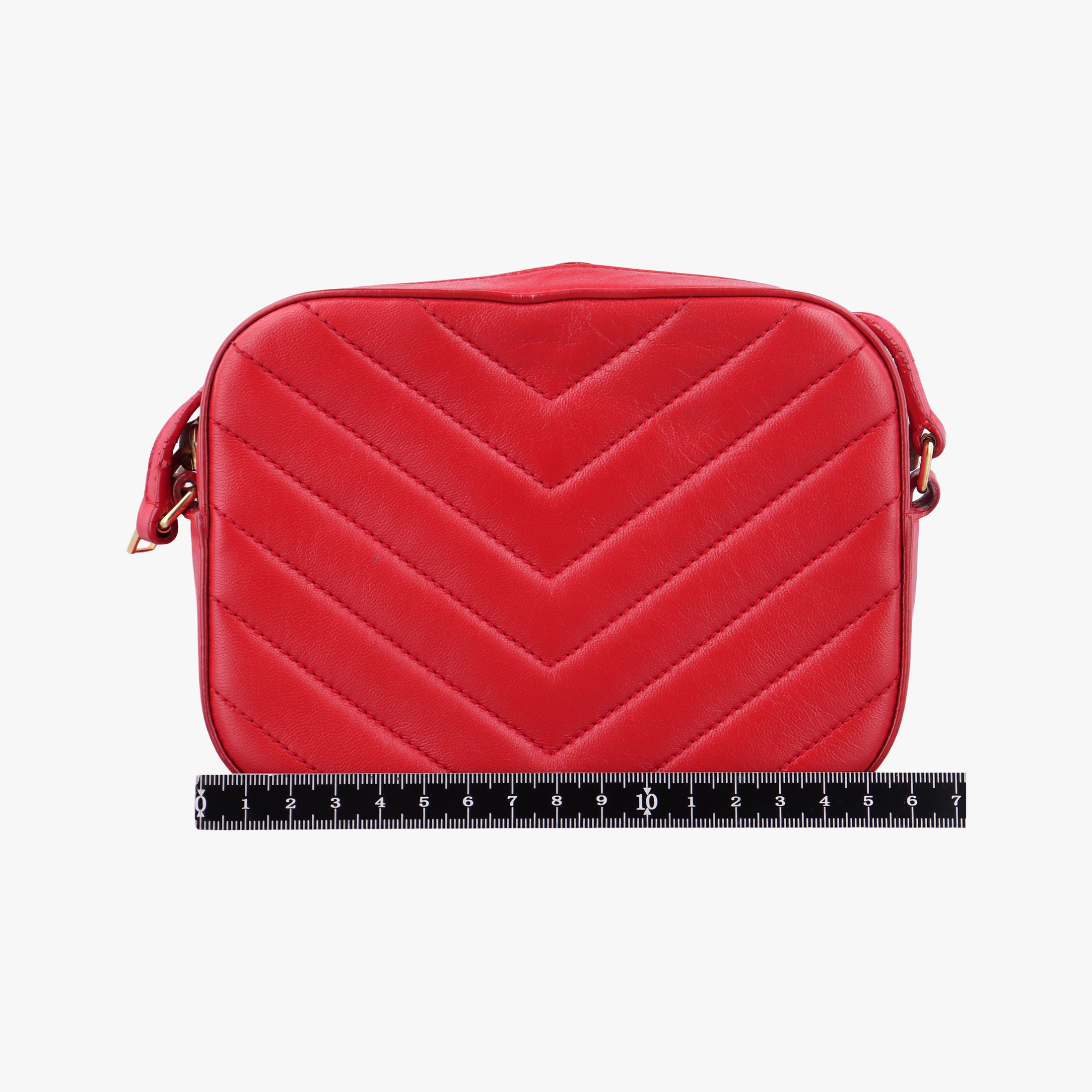 Pre-owned Yves Saint Laurent LOU camera Red Leather 395793 shoulderbag | stylenewstar