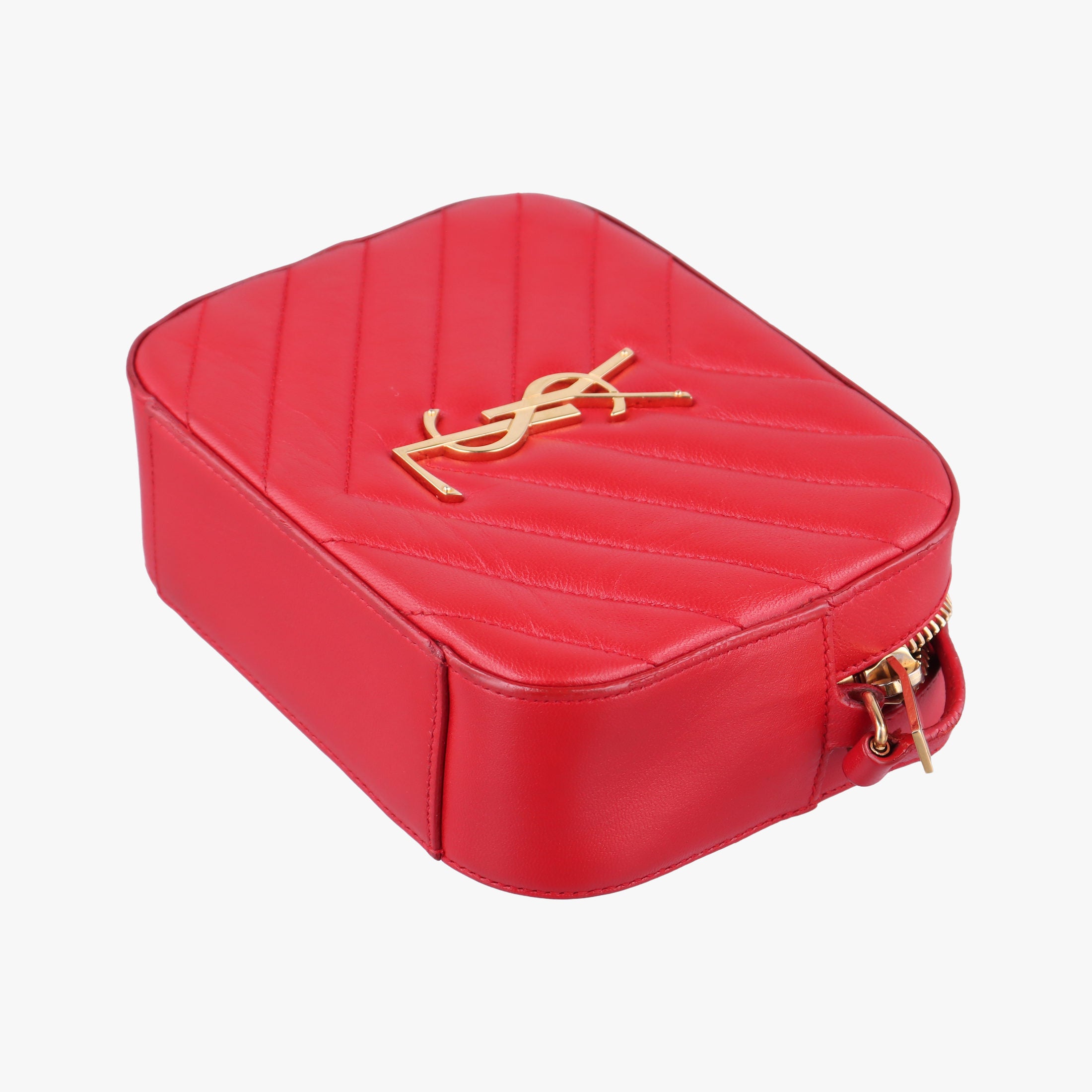 Pre-owned Yves Saint Laurent LOU camera Red Leather 395793 shoulderbag | stylenewstar