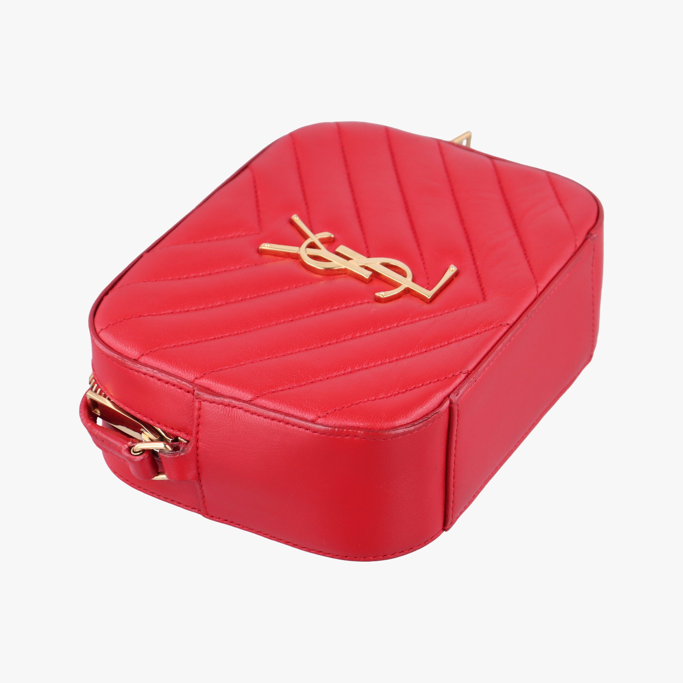 Pre-owned Yves Saint Laurent LOU camera Red Leather 395793 shoulderbag | stylenewstar