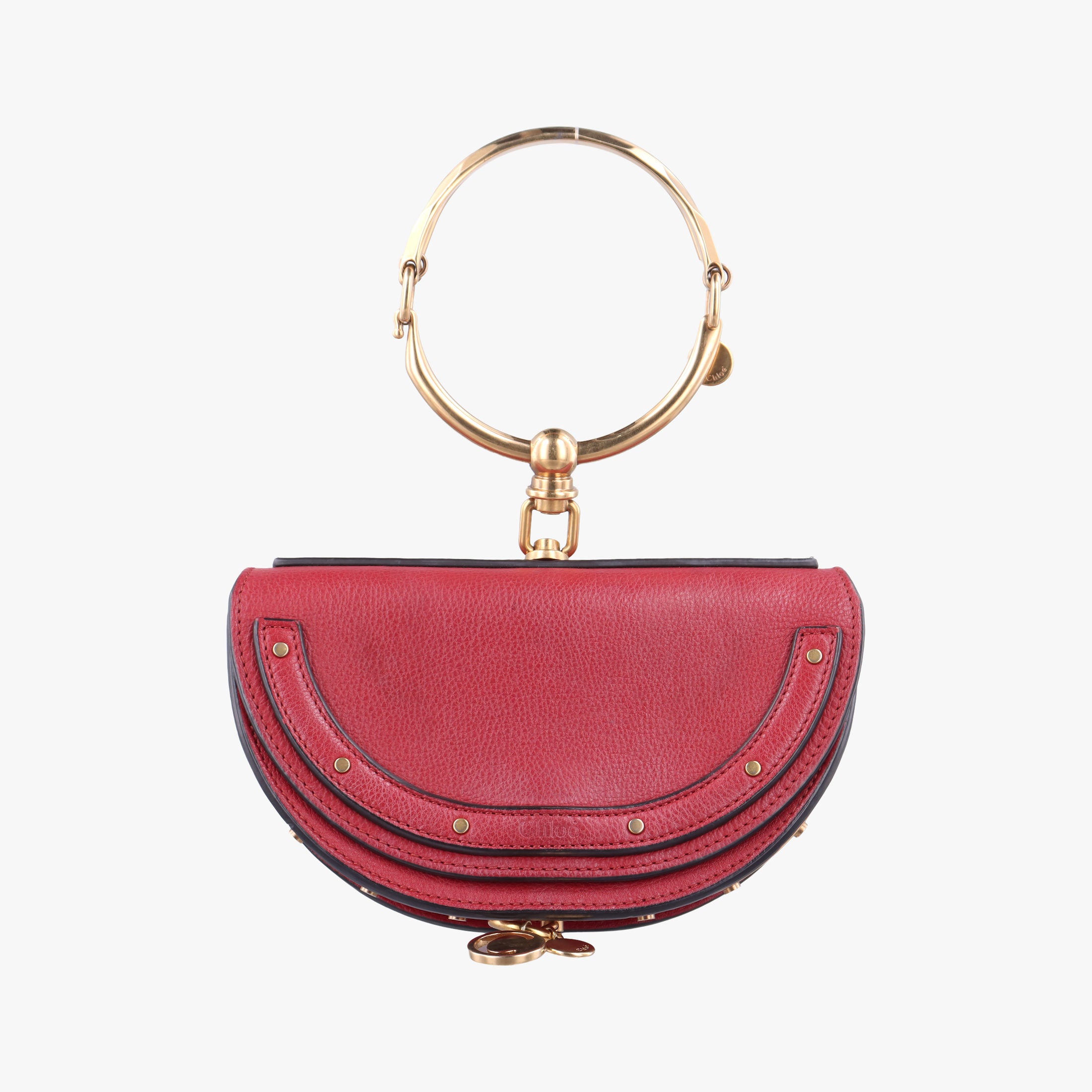Pre-owned Chloe Nile Minaudiere Red Leather  handbag | stylenewstar