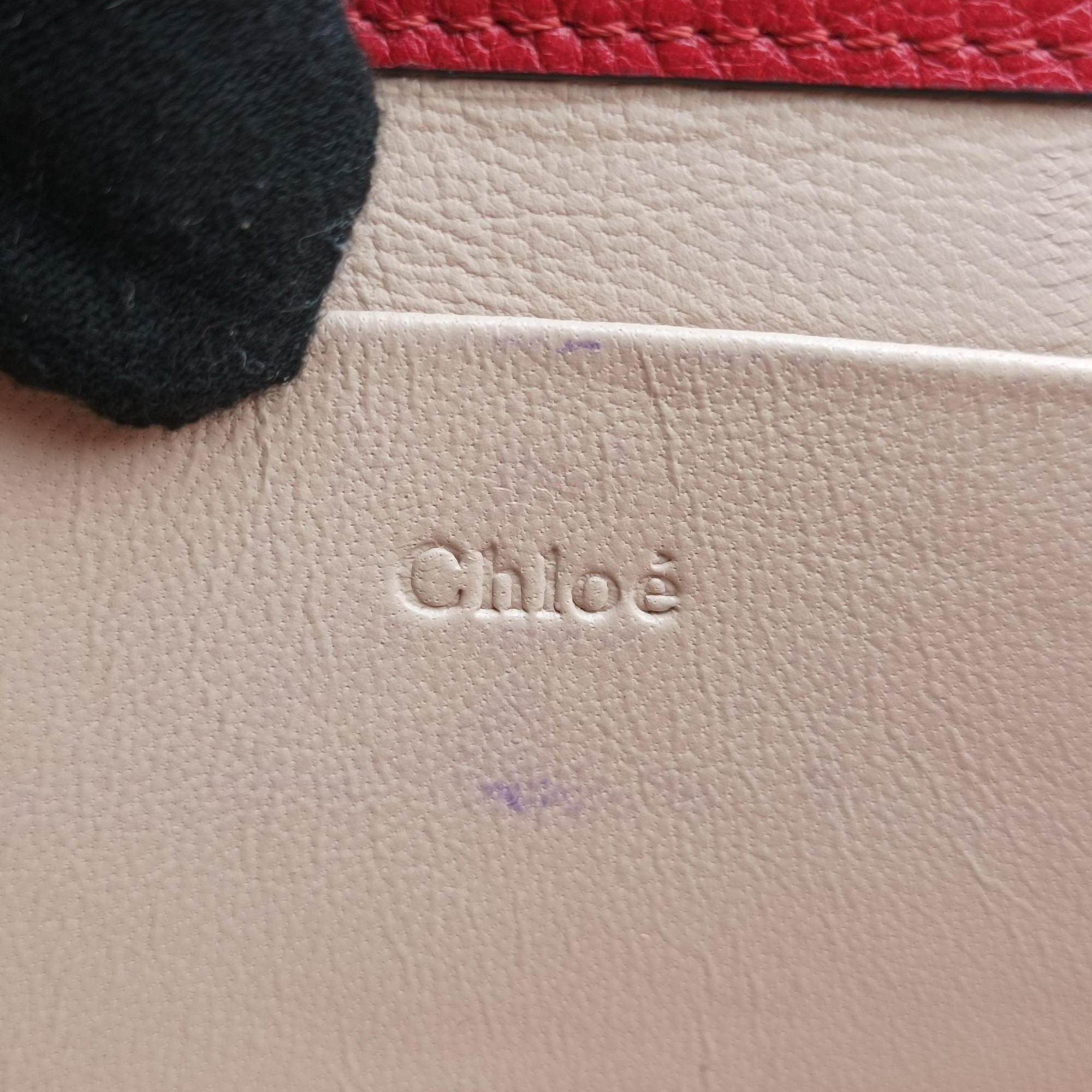 Pre-owned Chloe Nile Minaudiere Red Leather  handbag | stylenewstar