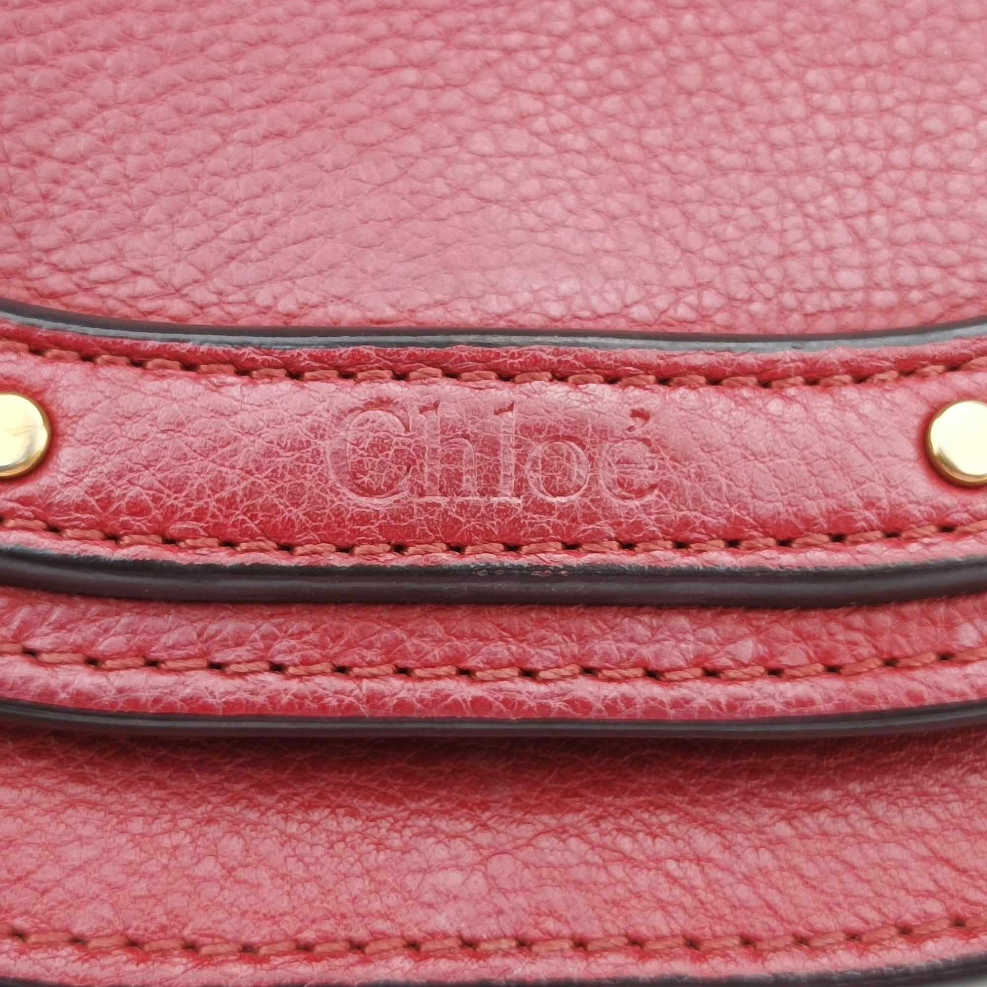 Pre-owned Chloe Nile Minaudiere Red Leather  handbag | stylenewstar