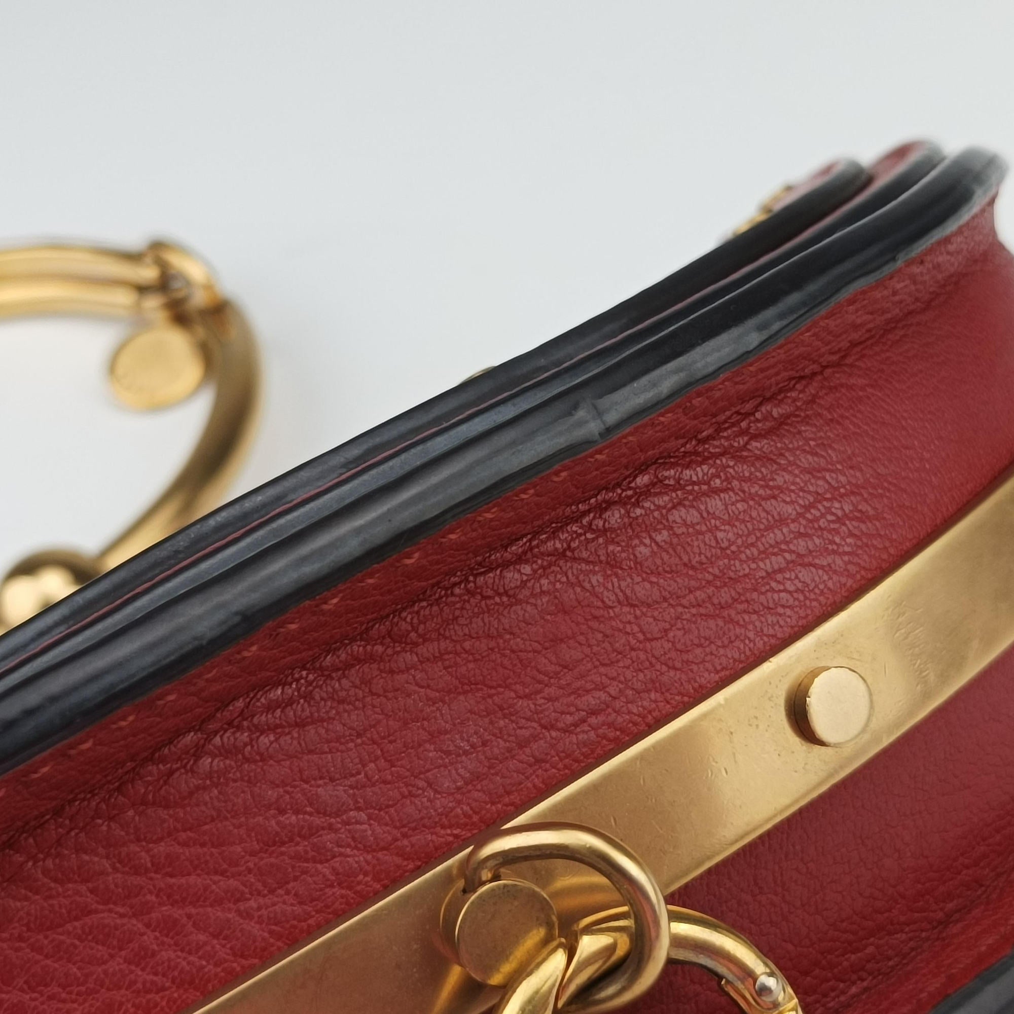 Pre-owned Chloe Nile Minaudiere Red Leather  handbag | stylenewstar
