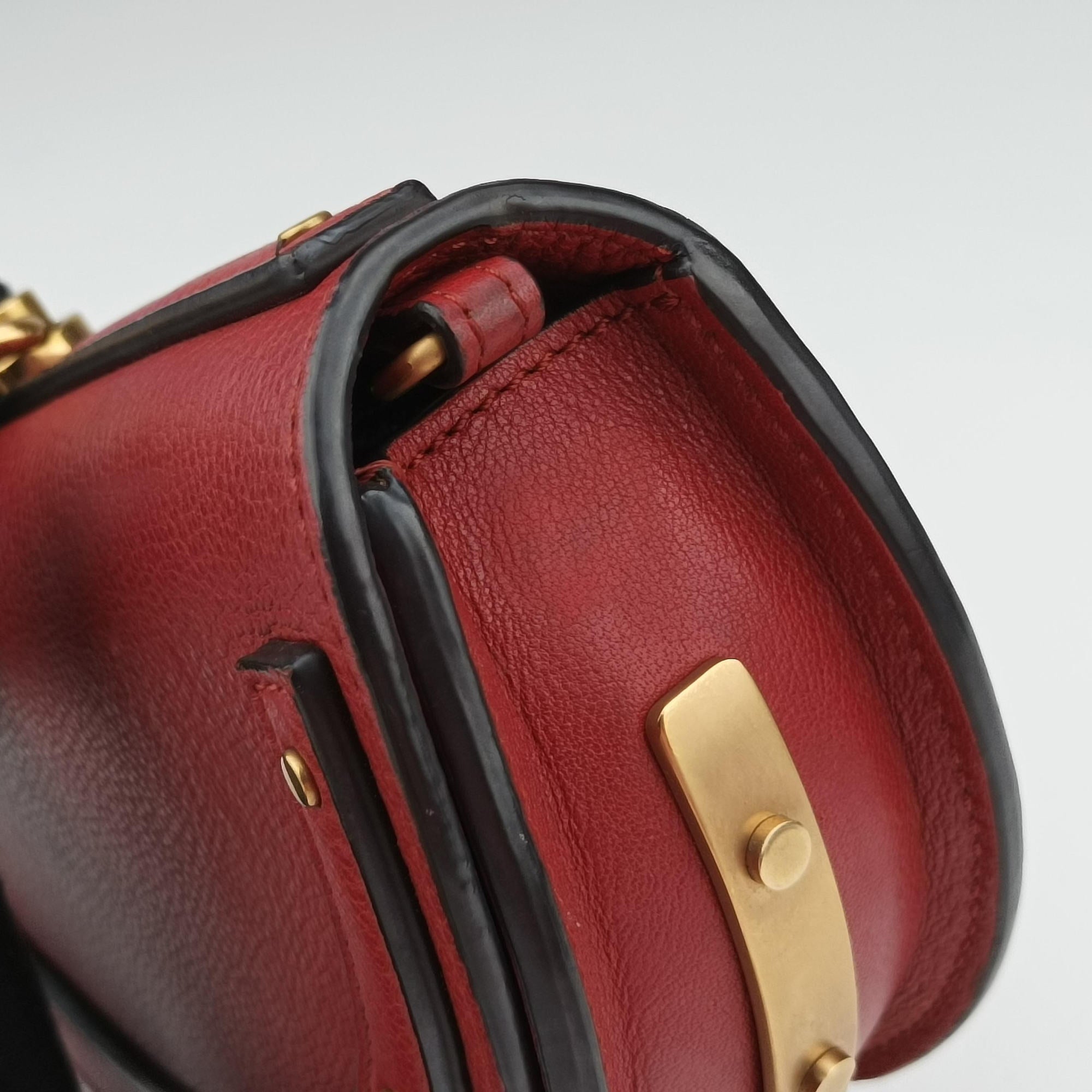 Pre-owned Chloe Nile Minaudiere Red Leather  handbag | stylenewstar