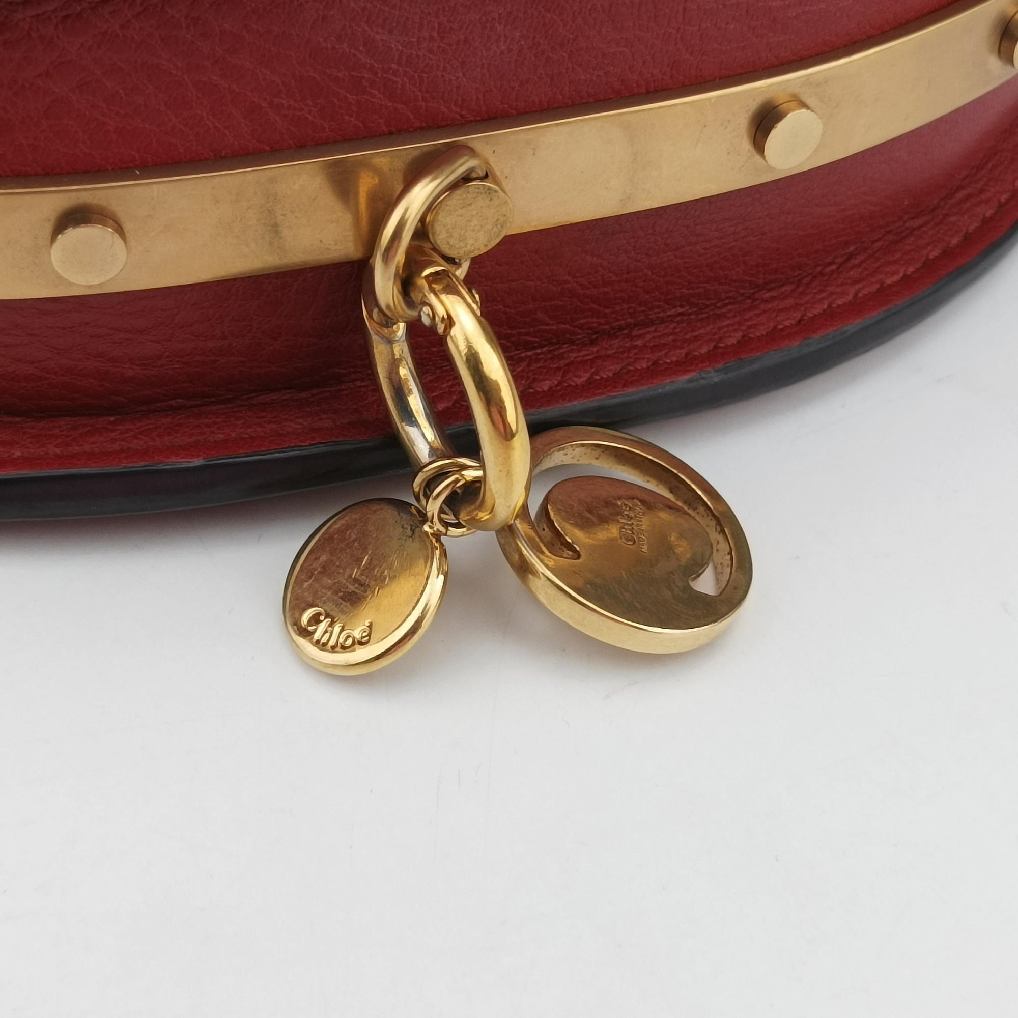 Pre-owned Chloe Nile Minaudiere Red Leather  handbag | stylenewstar