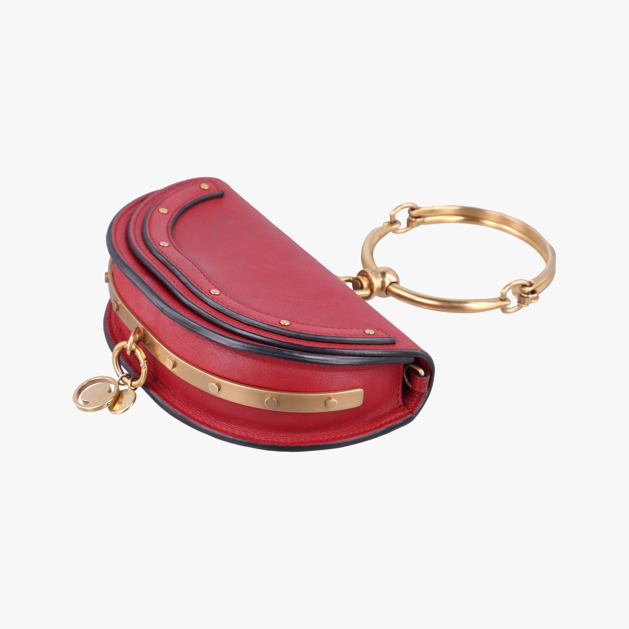 Pre-owned Chloe Nile Minaudiere Red Leather  handbag | stylenewstar
