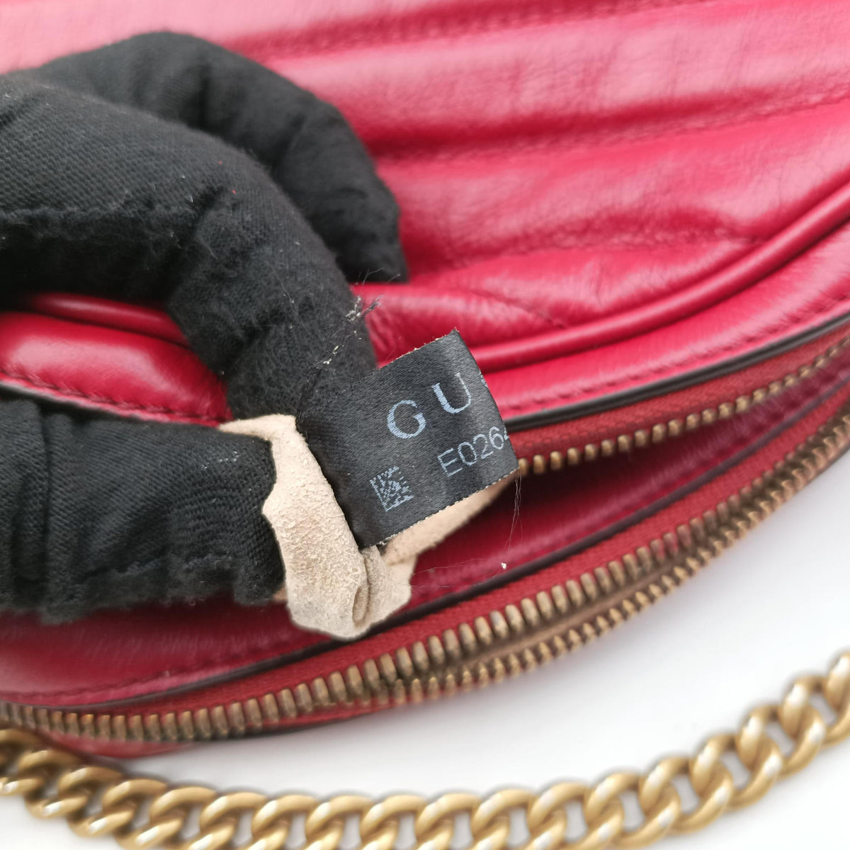 Secondhand Gucci GG Marmont Red Leather 550155 shoulderbag | stylenewstar