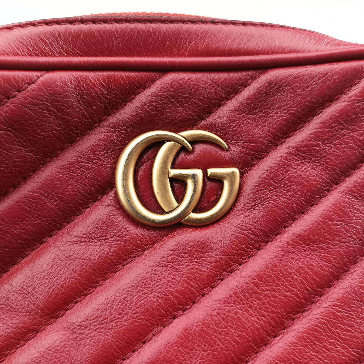 Secondhand Gucci GG Marmont Red Leather 550155 shoulderbag | stylenewstar