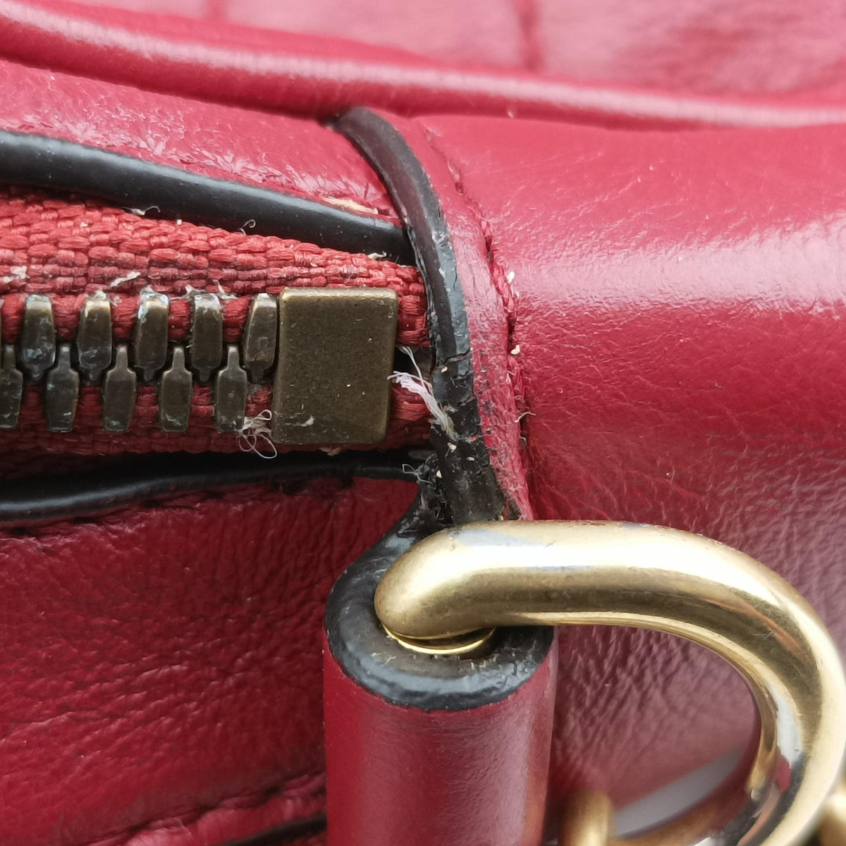 Secondhand Gucci GG Marmont Red Leather 550155 shoulderbag | stylenewstar