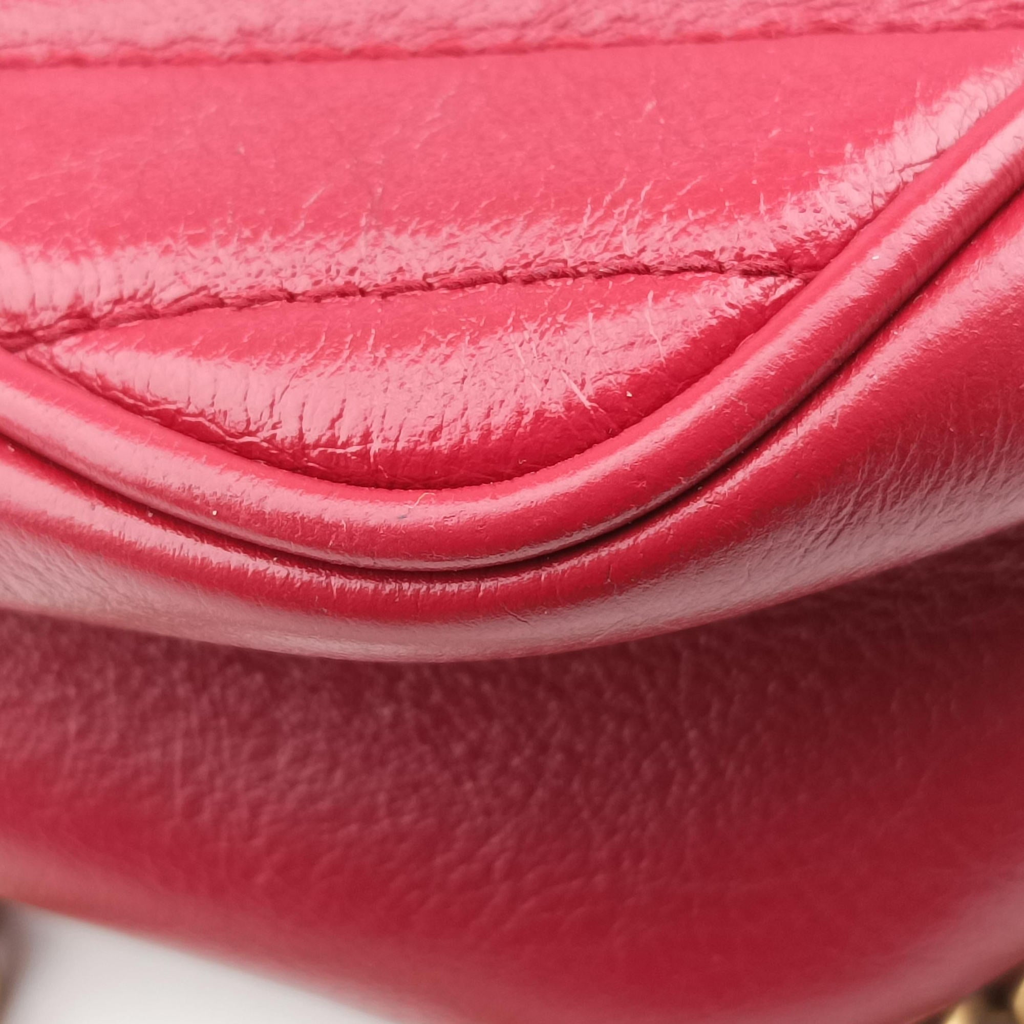 Secondhand Gucci GG Marmont Red Leather 550155 shoulderbag | stylenewstar