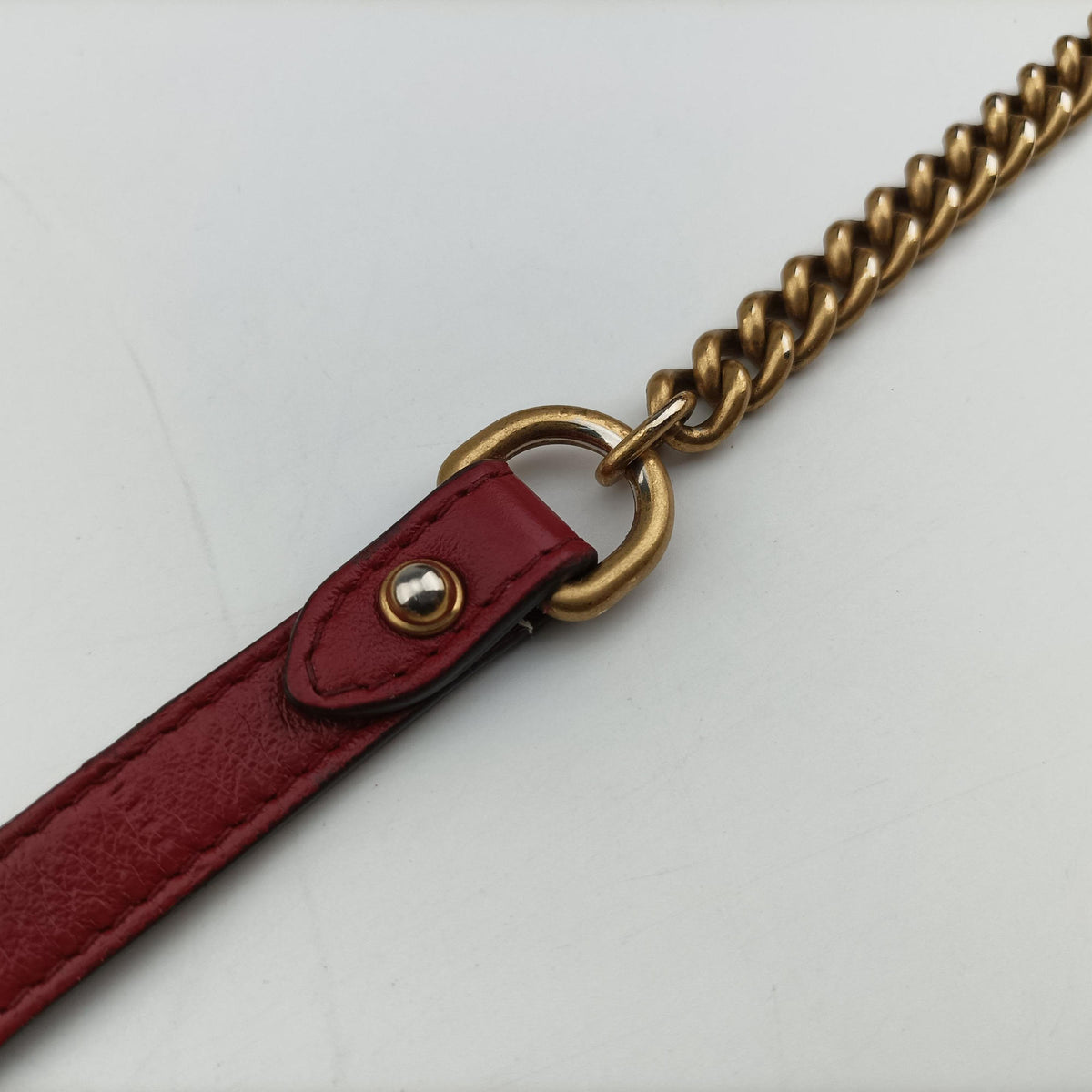 Secondhand Gucci GG Marmont Red Leather 550155 shoulderbag | stylenewstar