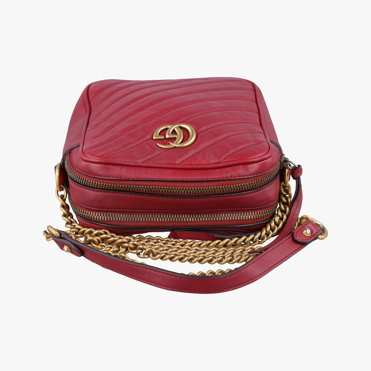 Secondhand Gucci GG Marmont Red Leather 550155 shoulderbag | stylenewstar