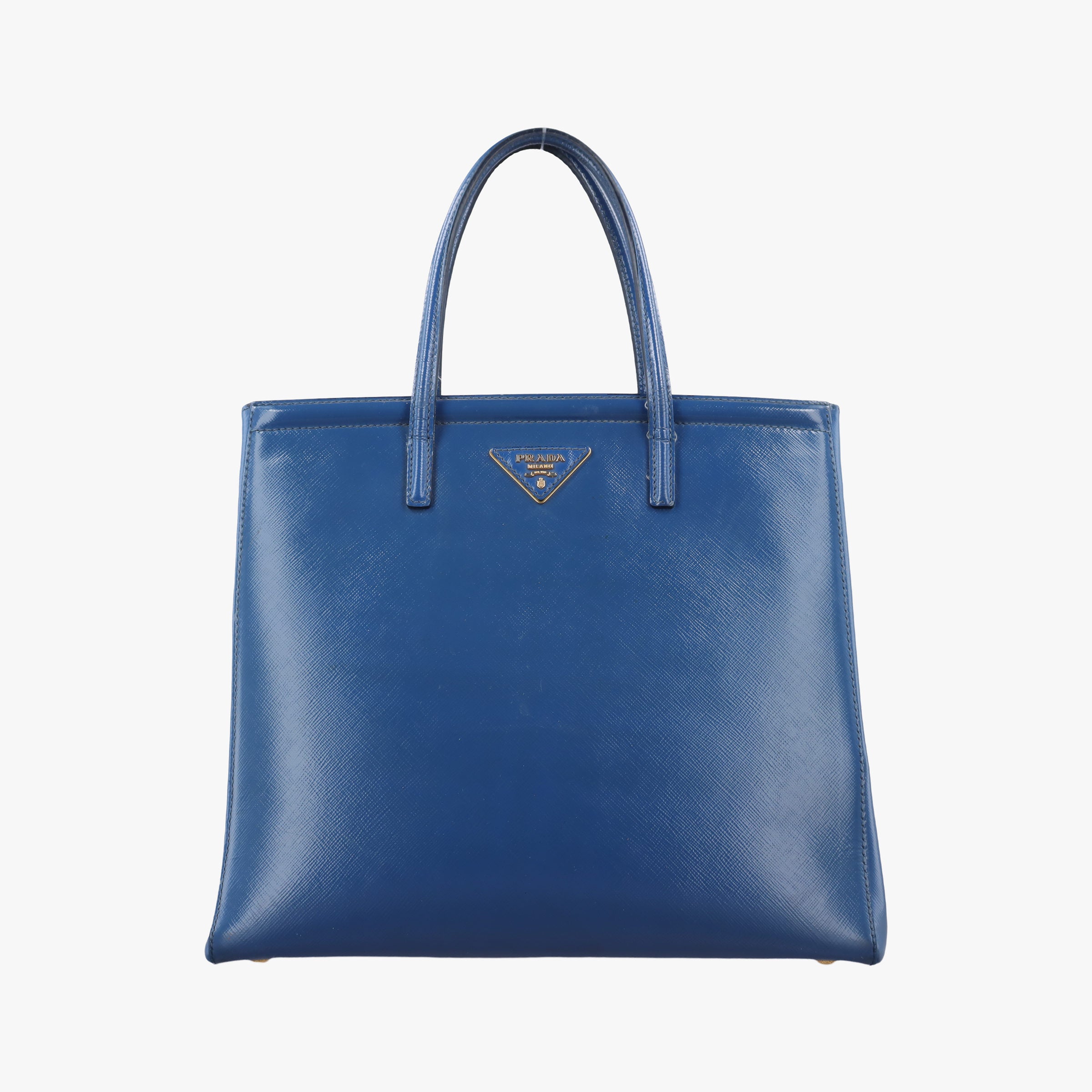 Pre-owned Prada Parabole Tote Blue Patent BN2411 handbag | stylenewstar