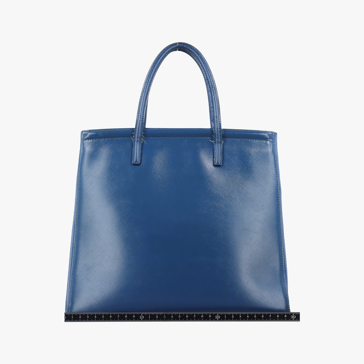 Pre-owned Prada Parabole Tote Blue Patent BN2411 handbag | stylenewstar