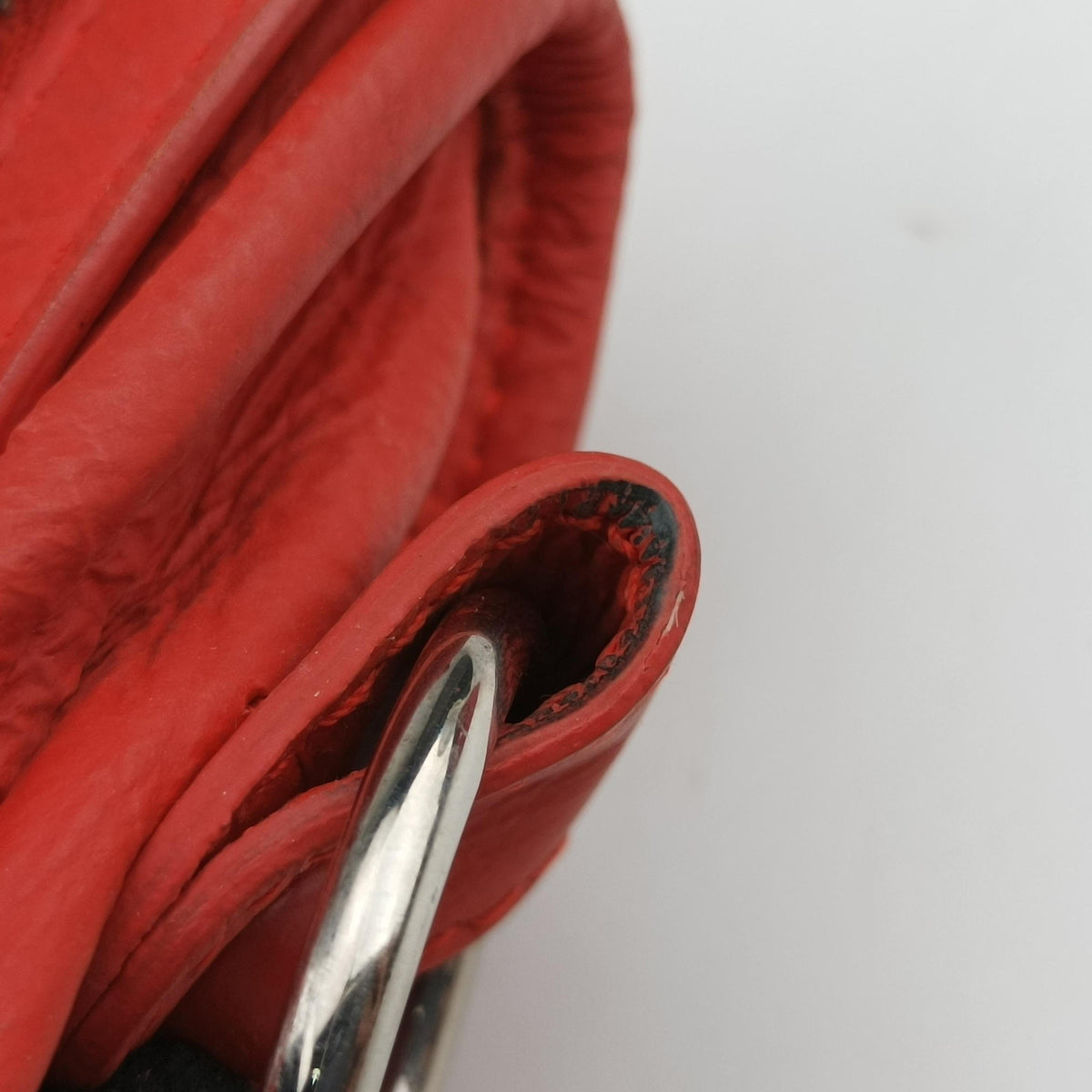 Pre-owned Balenciaga Electric Perforated Motorcycle City Orangered lambskin  shoulderbag | stylenewstar