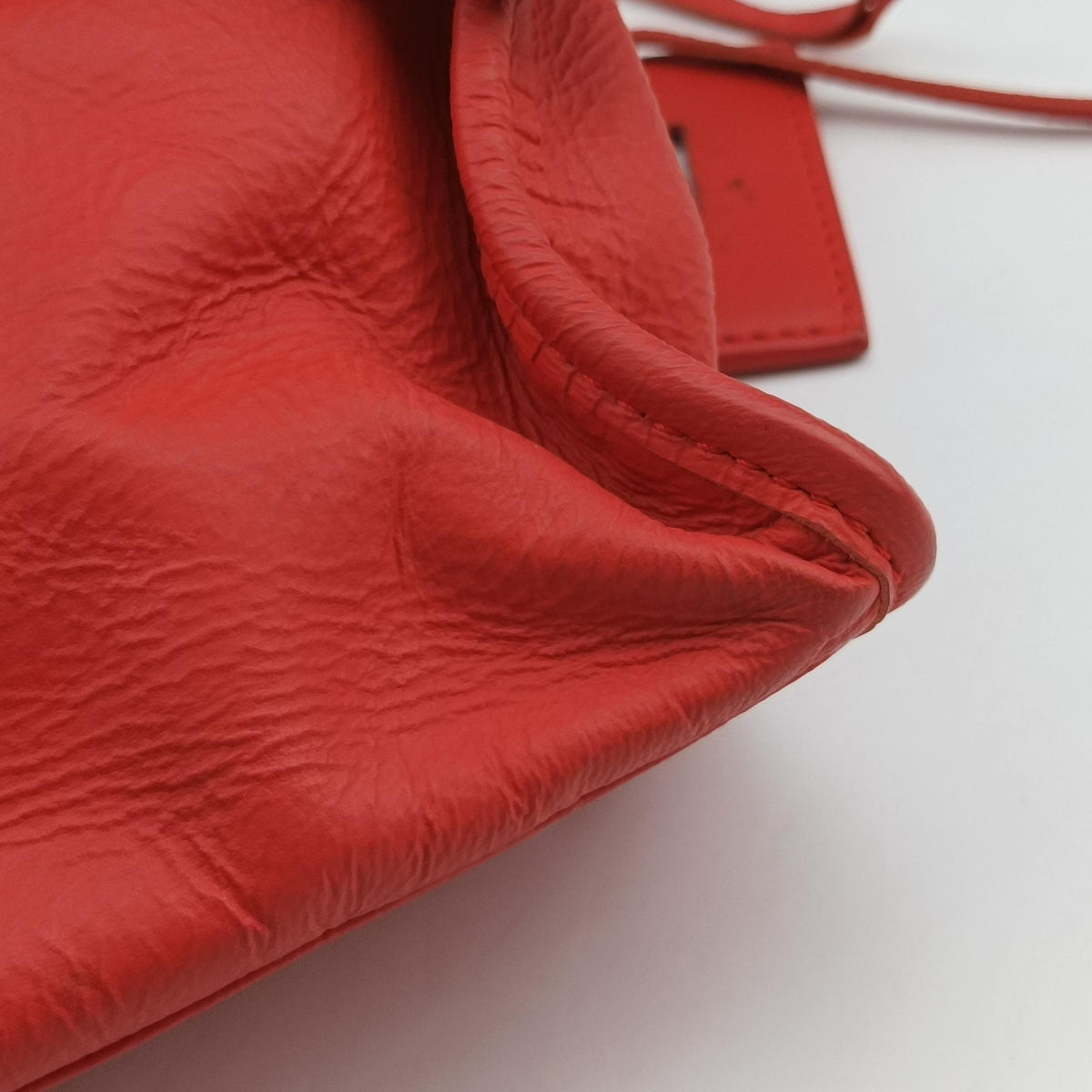 Pre-owned Balenciaga Electric Perforated Motorcycle City Orangered lambskin  shoulderbag | stylenewstar