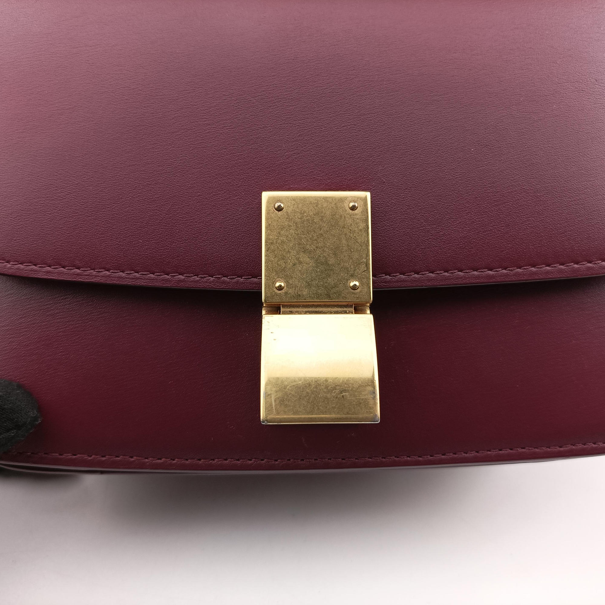 Pre-owned Celine CLASSIC Burgundy Leather  shoulderbag | stylenewstar