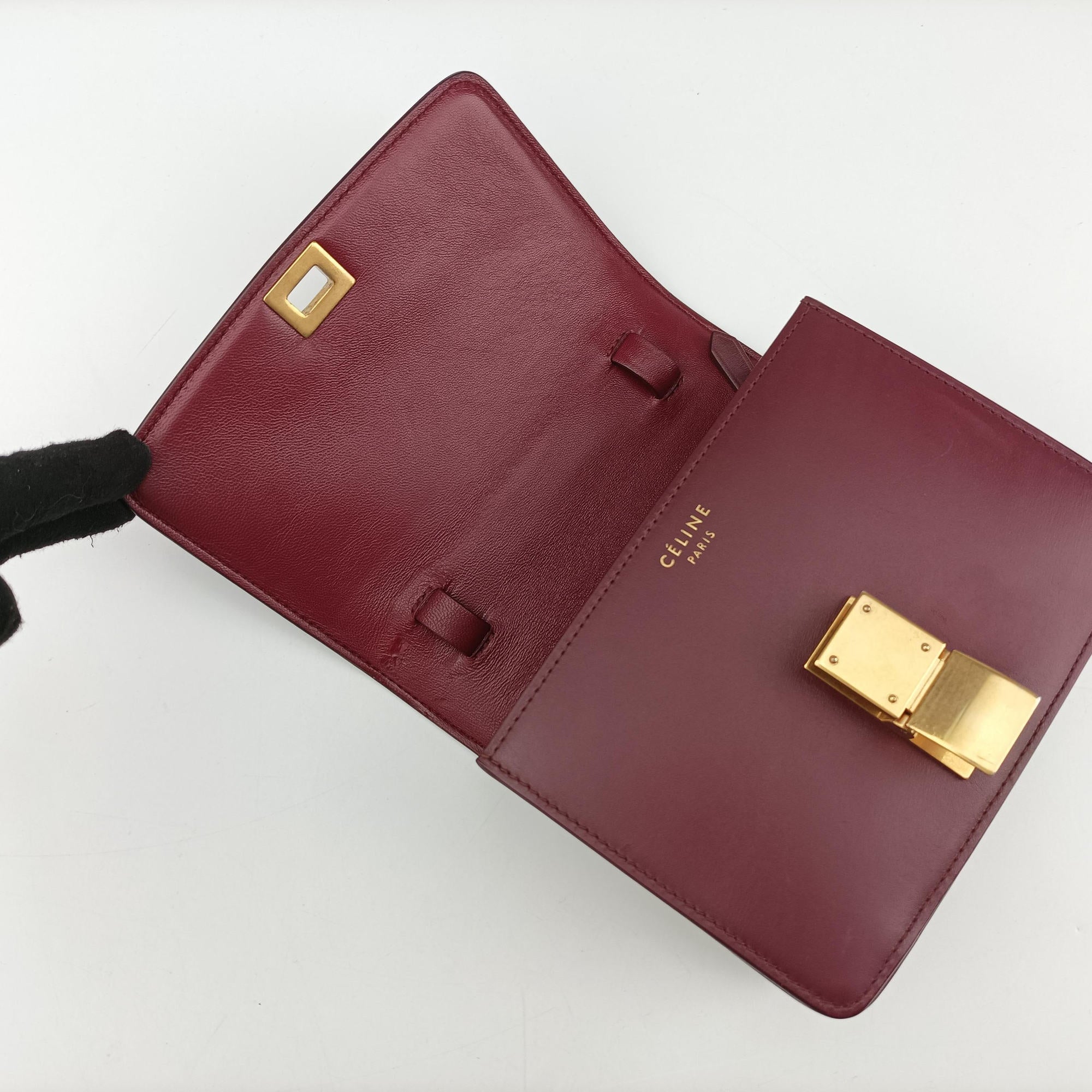 Pre-owned Celine CLASSIC Burgundy Leather  shoulderbag | stylenewstar