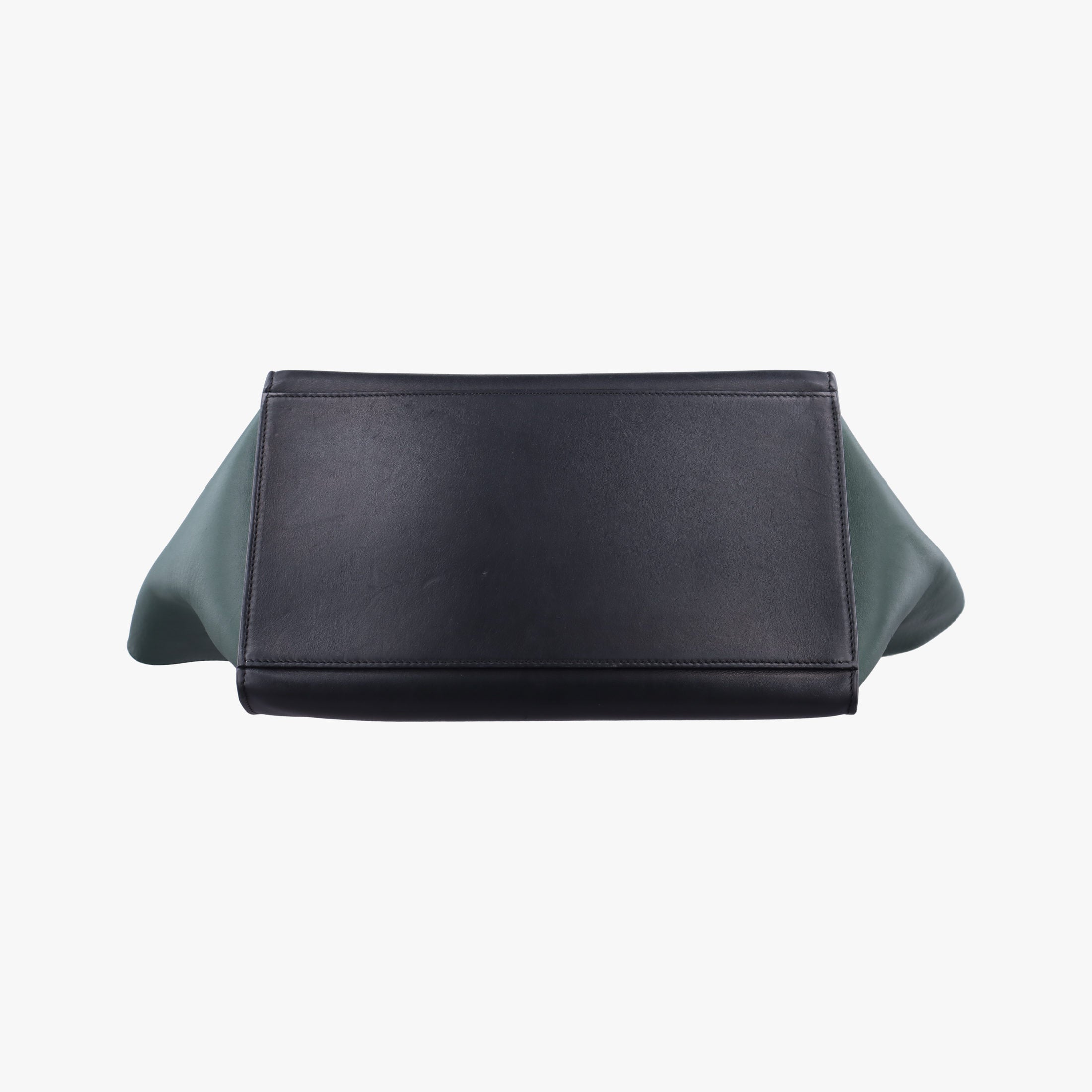 Pre-owned Celine Trapeze Green×Black Leather  shoulderbag | stylenewstar