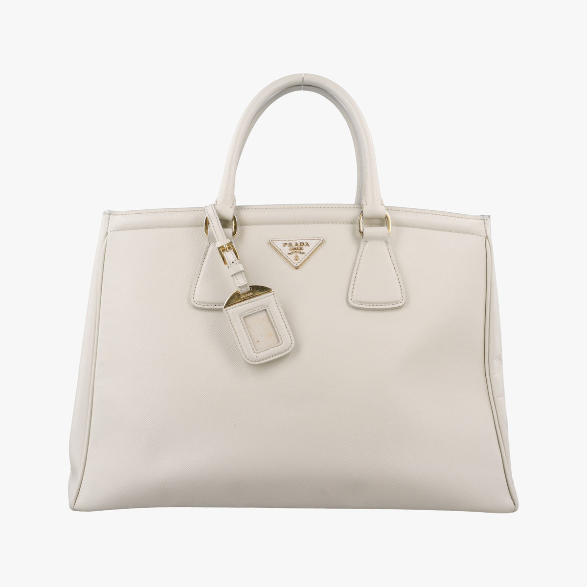 Vintage Prada Parabole Tote White SAFFIANO Leather  handbag | stylenewstar