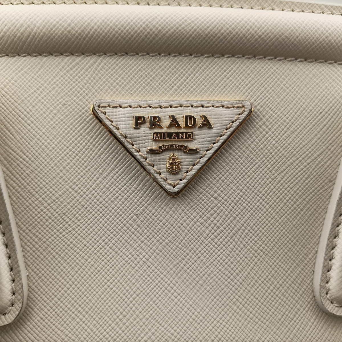 Vintage Prada Parabole Tote White SAFFIANO Leather  handbag | stylenewstar