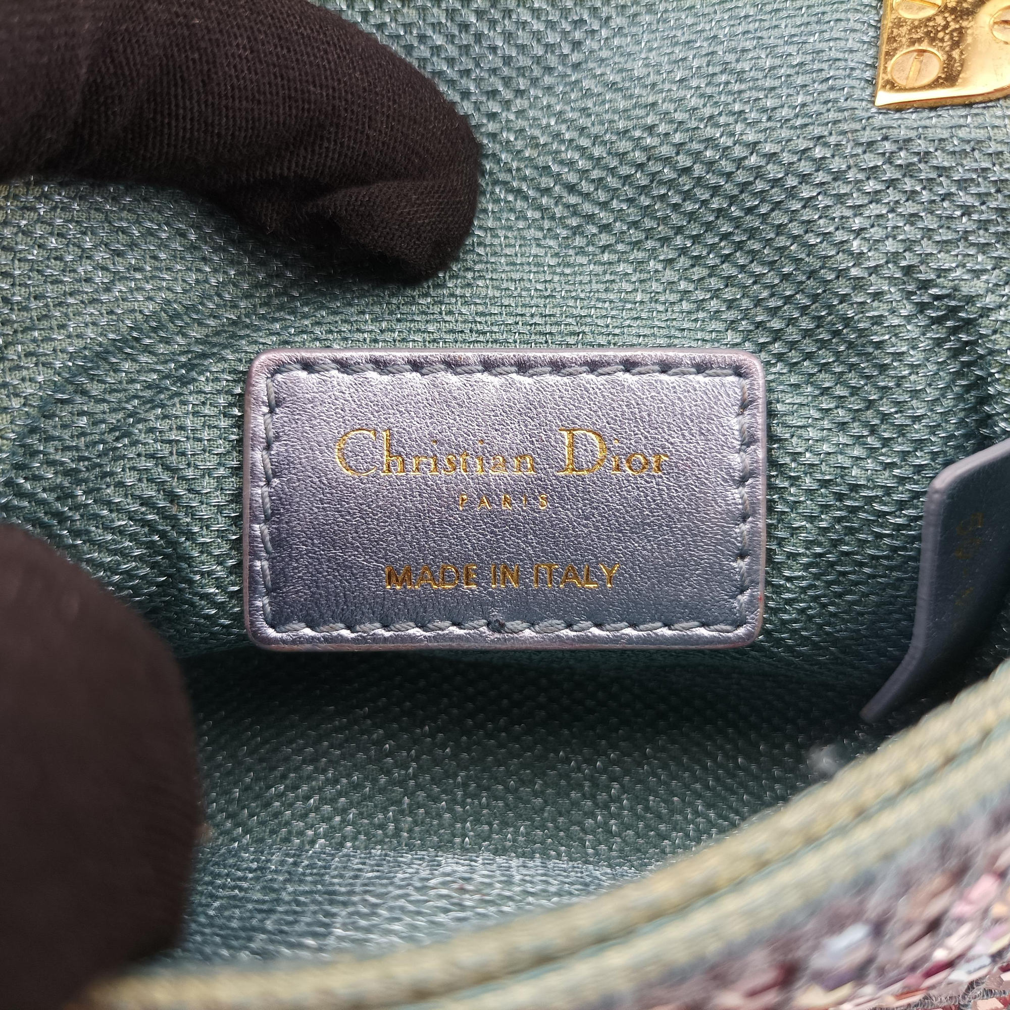 Pre-owned Christian Dior Caro Strass Micro Blue Fabric × Strass  shoulderbag | stylenewstar