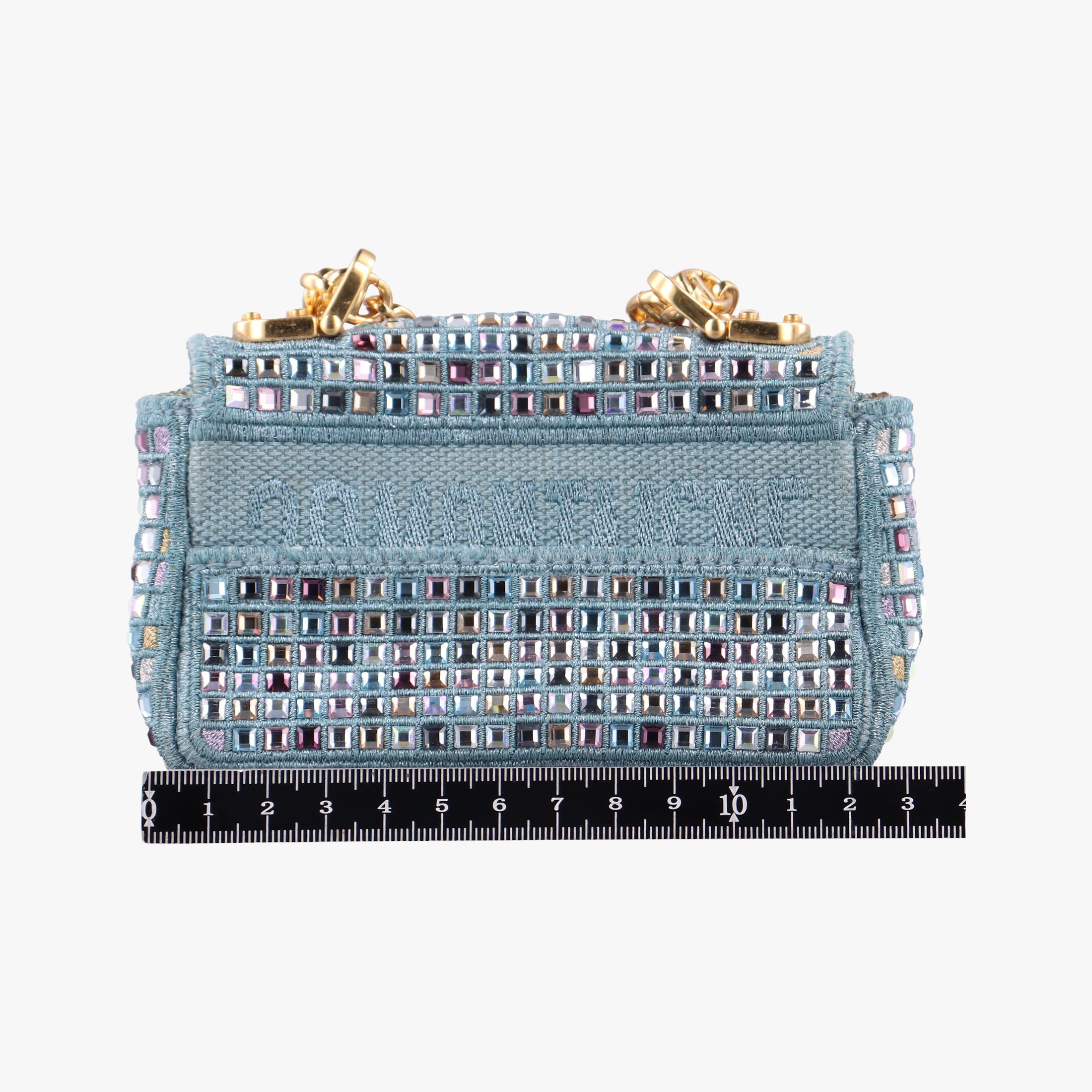 Pre-owned Christian Dior Caro Strass Micro Blue Fabric × Strass  shoulderbag | stylenewstar