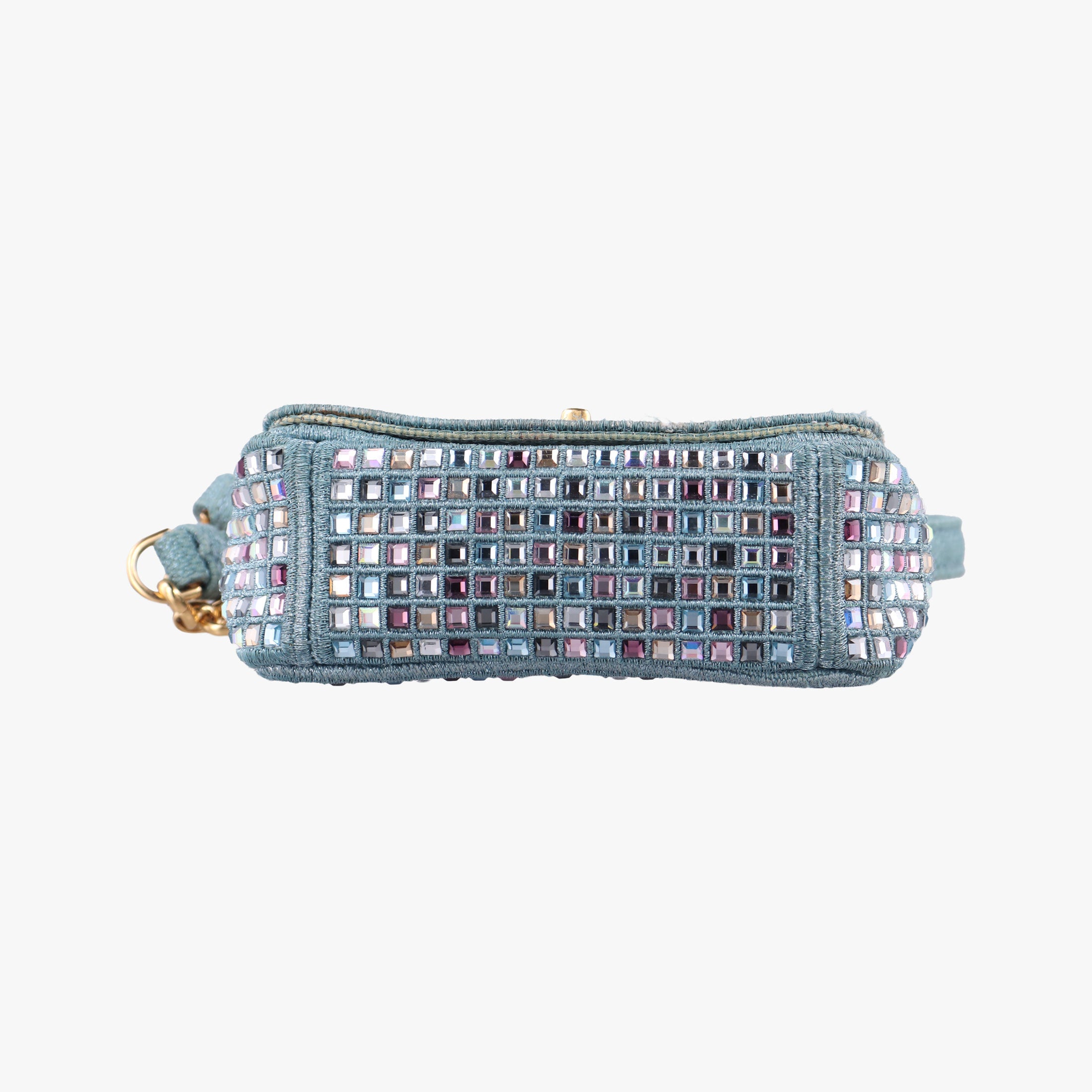 Pre-owned Christian Dior Caro Strass Micro Blue Fabric × Strass  shoulderbag | stylenewstar