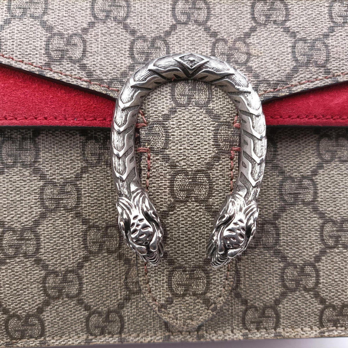 Vintage Gucci Dionysus beige×red PVC coated canvas × suede 421970 shoulderbag | stylenewstar