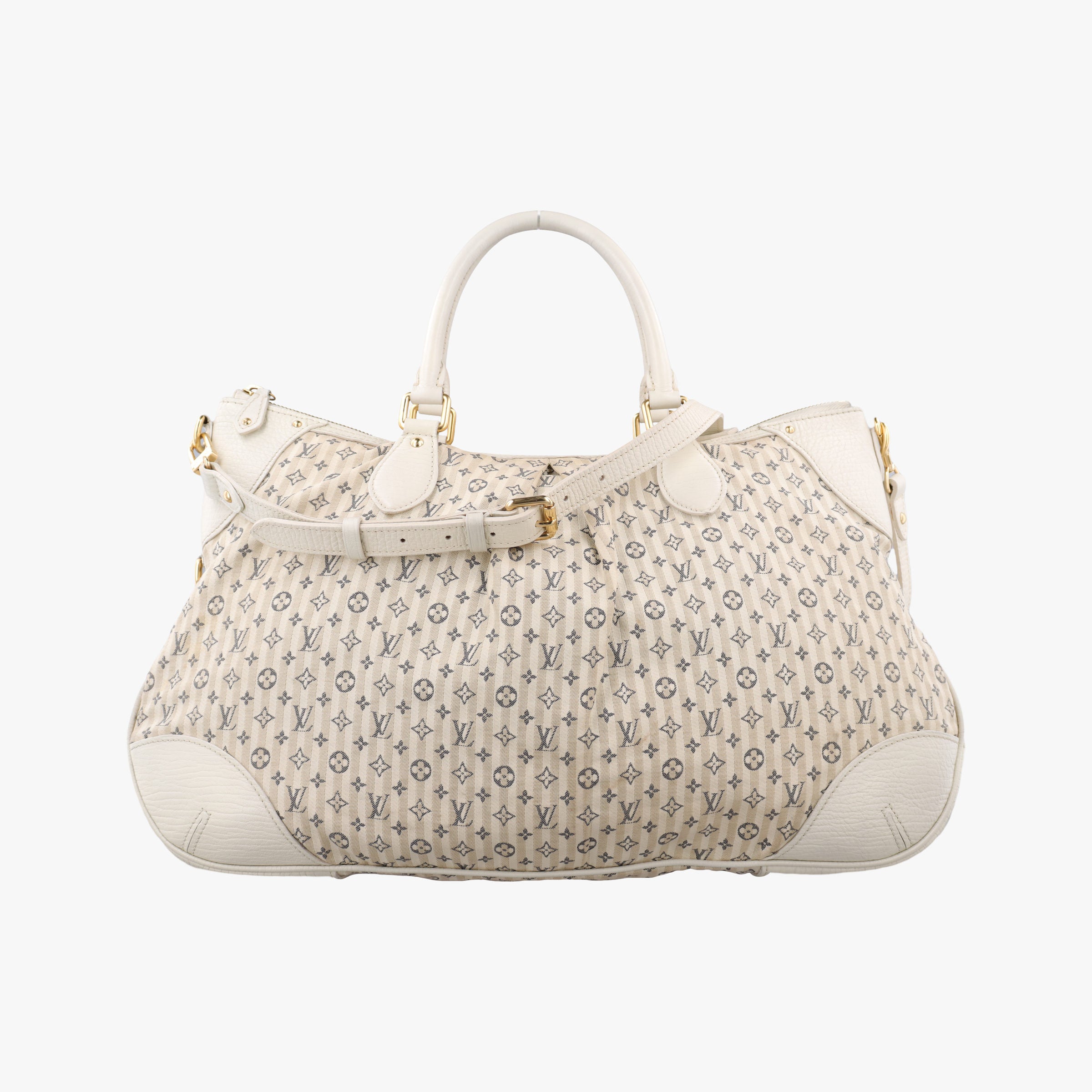 Pre-owned Louis Vuitton Marina GM Blanc Monogram Mini Lin Croisette M95492 shoulderbag | stylenewstar
