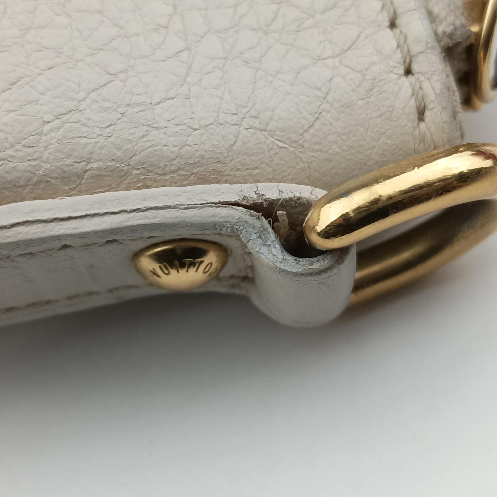 Pre-owned Louis Vuitton Marina GM Blanc Monogram Mini Lin Croisette M95492 shoulderbag | stylenewstar