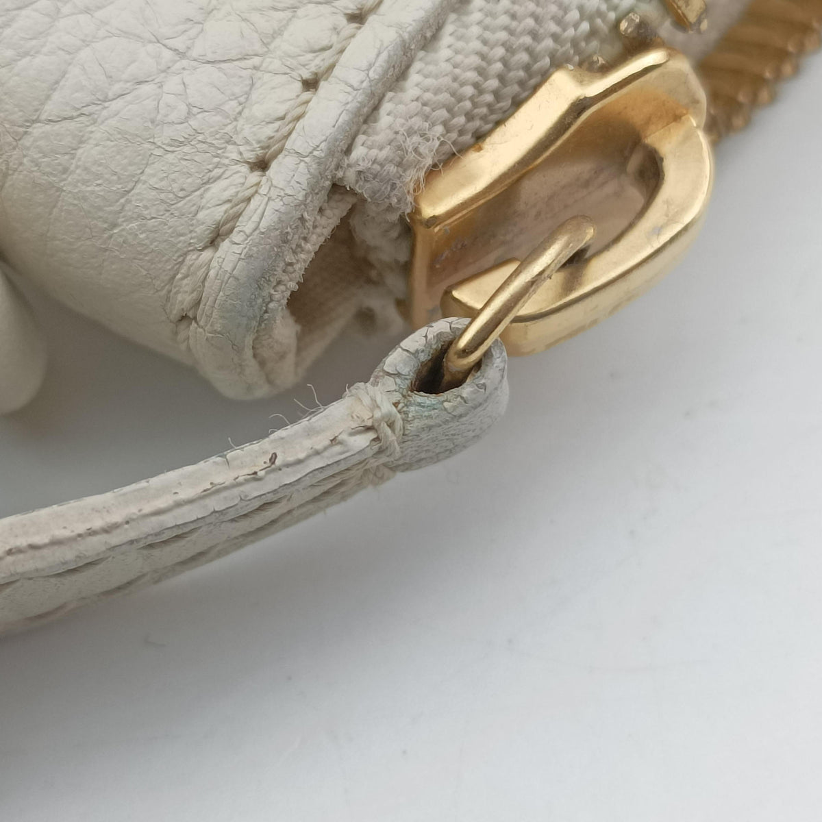 Pre-owned Louis Vuitton Marina GM Blanc Monogram Mini Lin Croisette M95492 shoulderbag | stylenewstar