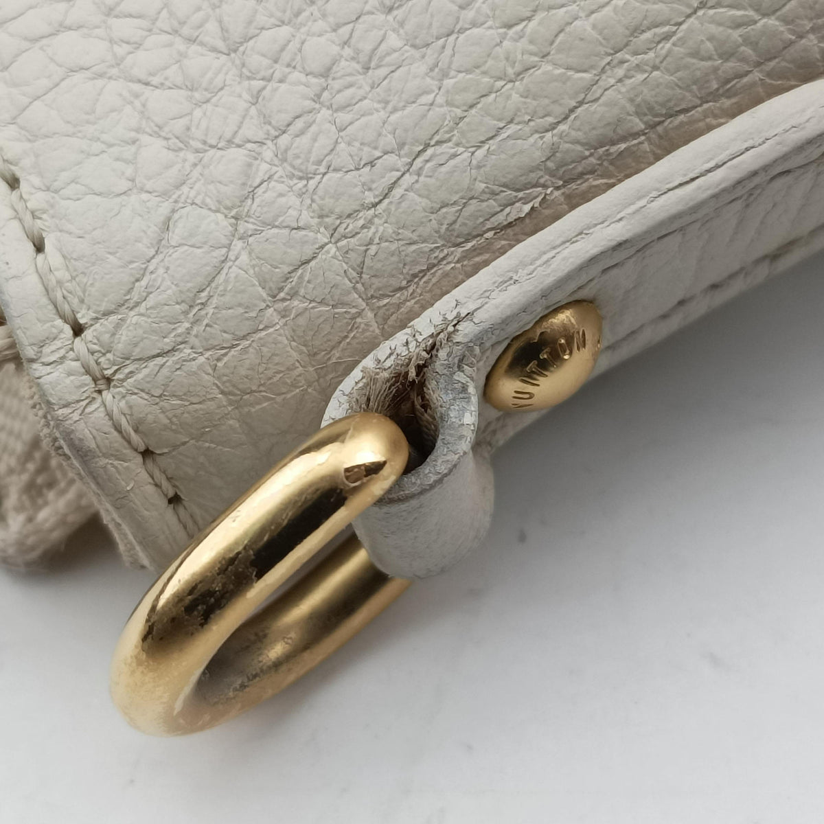 Pre-owned Louis Vuitton Marina GM Blanc Monogram Mini Lin Croisette M95492 shoulderbag | stylenewstar