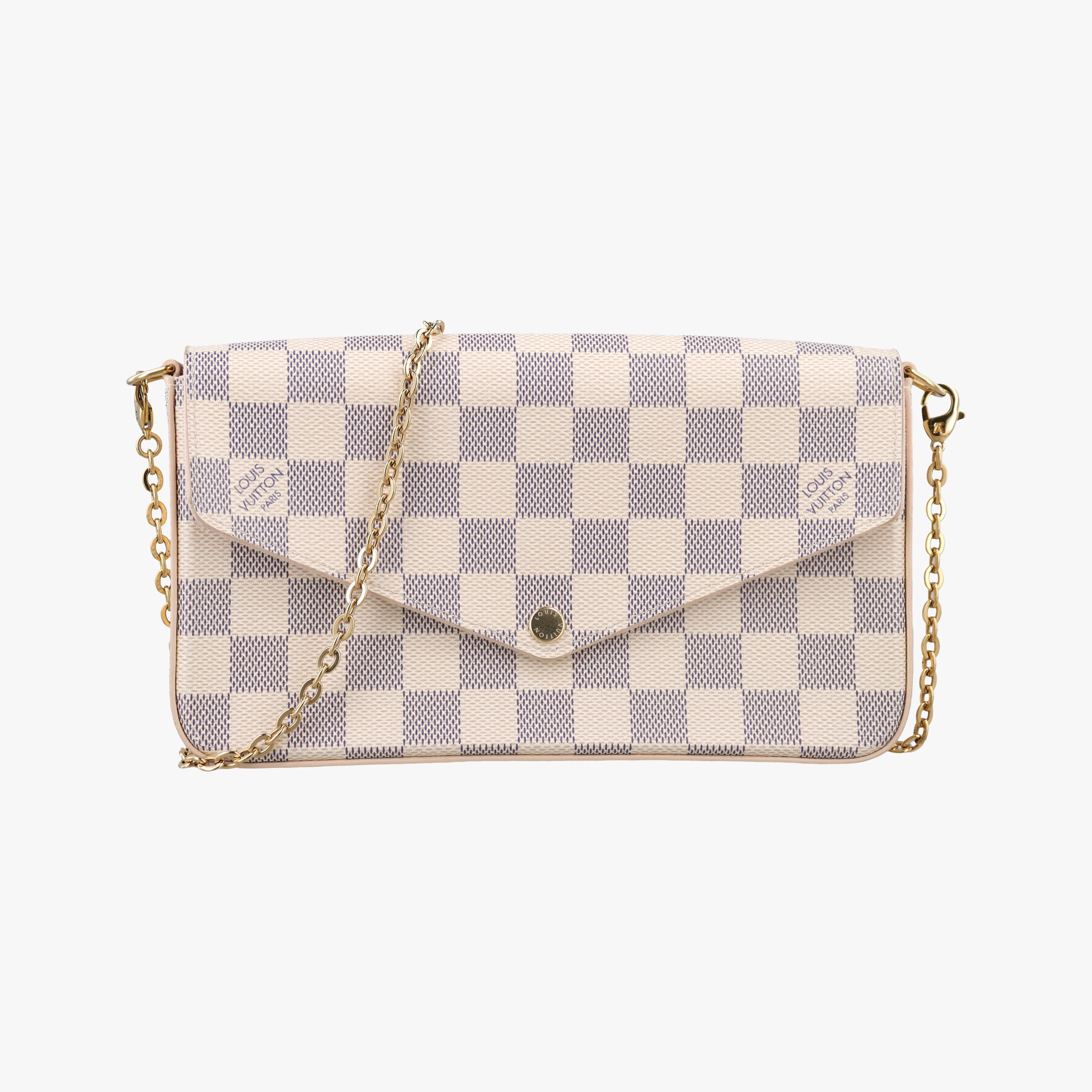 Pre-owned Louis Vuitton Pochette Felicie Azur Damier Canvas N63106 shoulderbag | stylenewstar