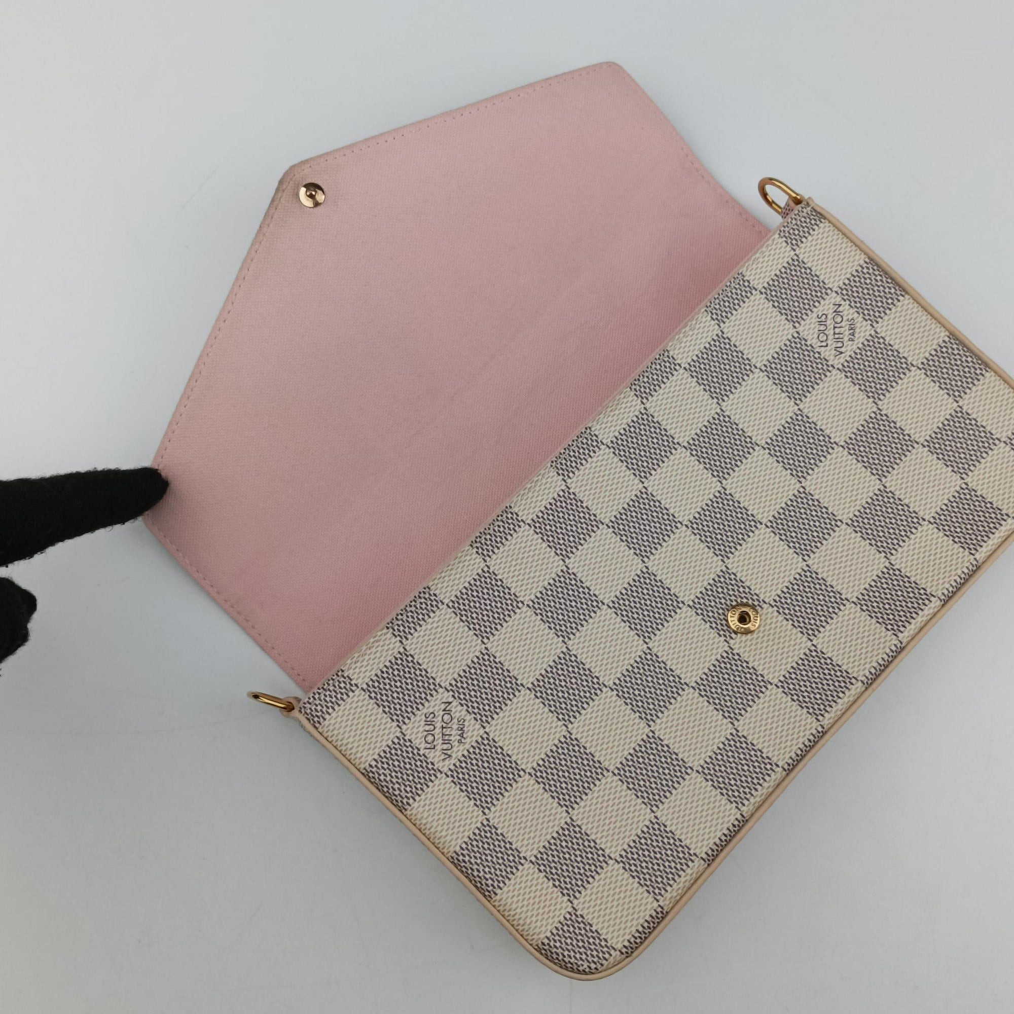 Pre-owned Louis Vuitton Pochette Felicie Azur Damier Canvas N63106 shoulderbag | stylenewstar