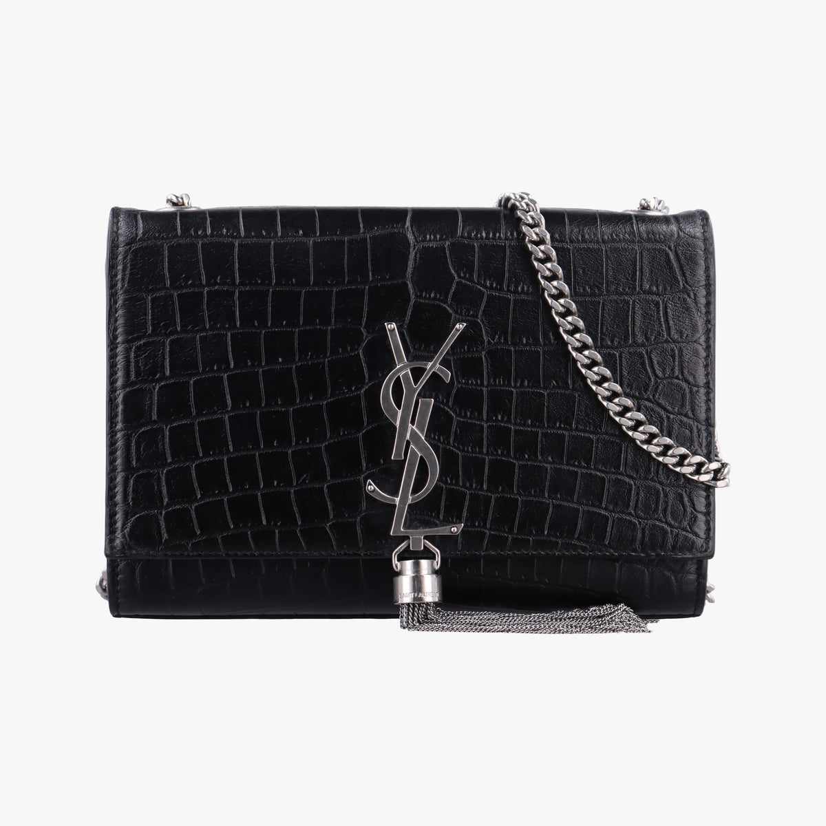 Pre-owned Yves Saint Laurent KATE Black Leather 474366 shoulderbag | stylenewstar
