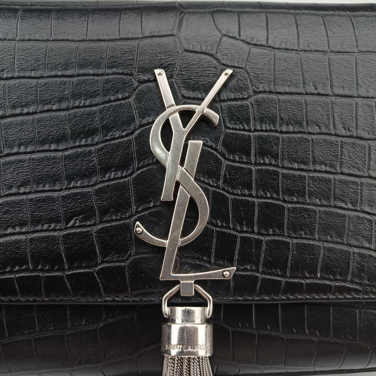 Pre-owned Yves Saint Laurent KATE Black Leather 474366 shoulderbag | stylenewstar