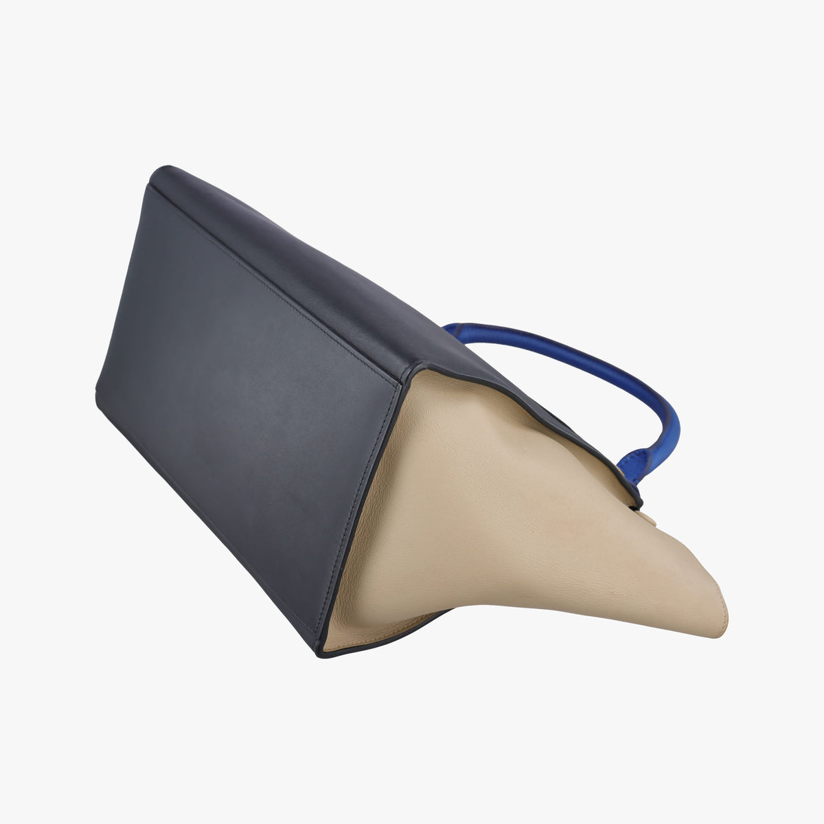 Pre-owned Celine Trapèze Beige×blue×black Leather  shoulderbag | stylenewstar