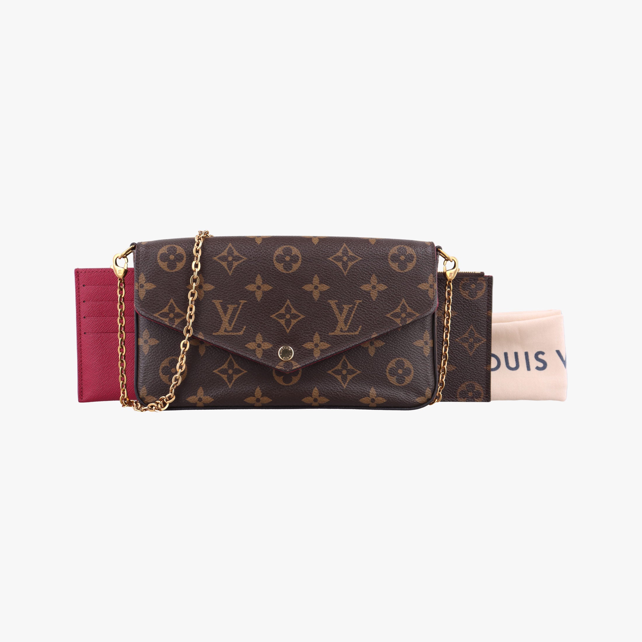 Pre-owned Louis Vuitton Pochette Felicie Brown Monogram Canvas M61276 shoulderbag | stylenewstar