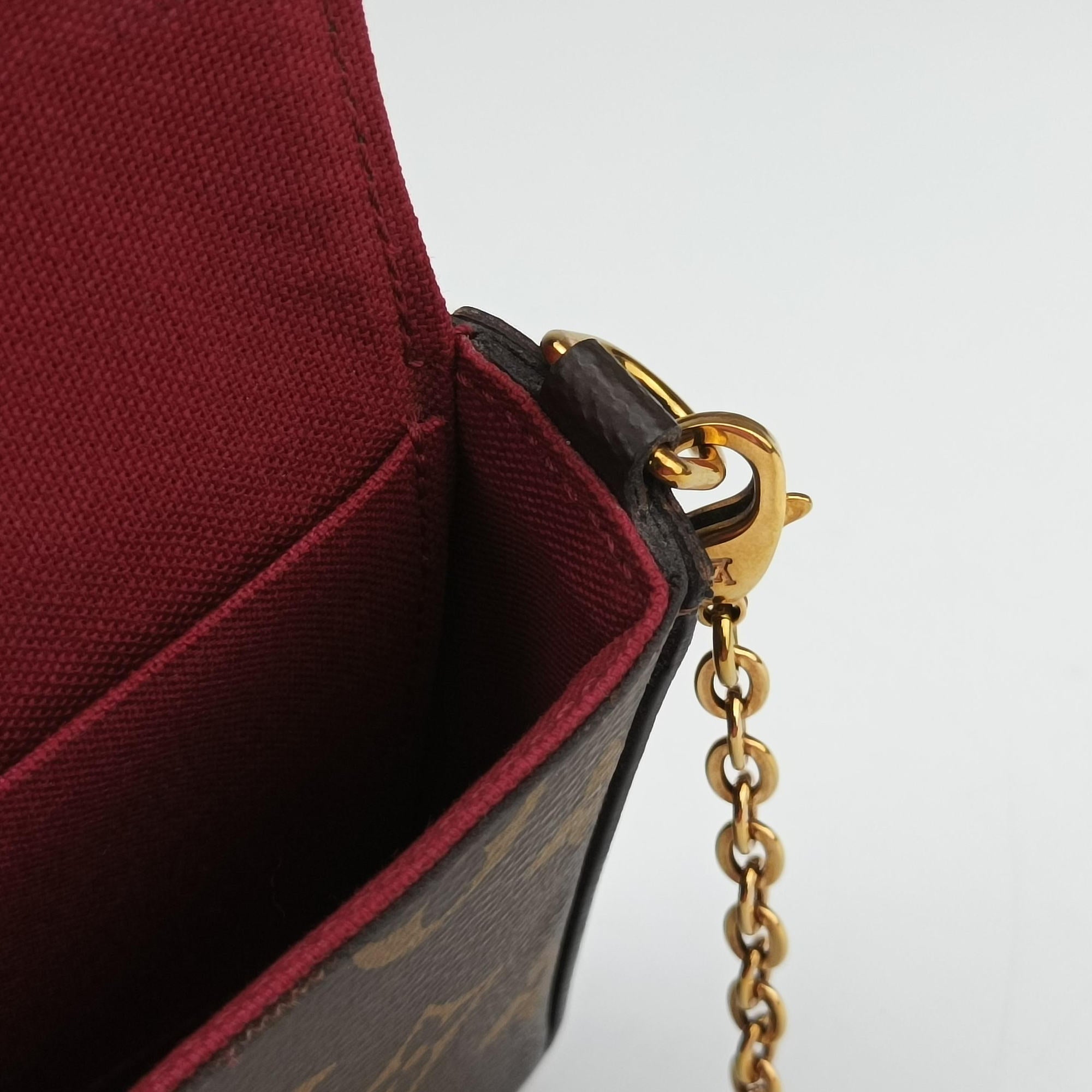 Pre-owned Louis Vuitton Pochette Felicie Brown Monogram Canvas M61276 shoulderbag | stylenewstar