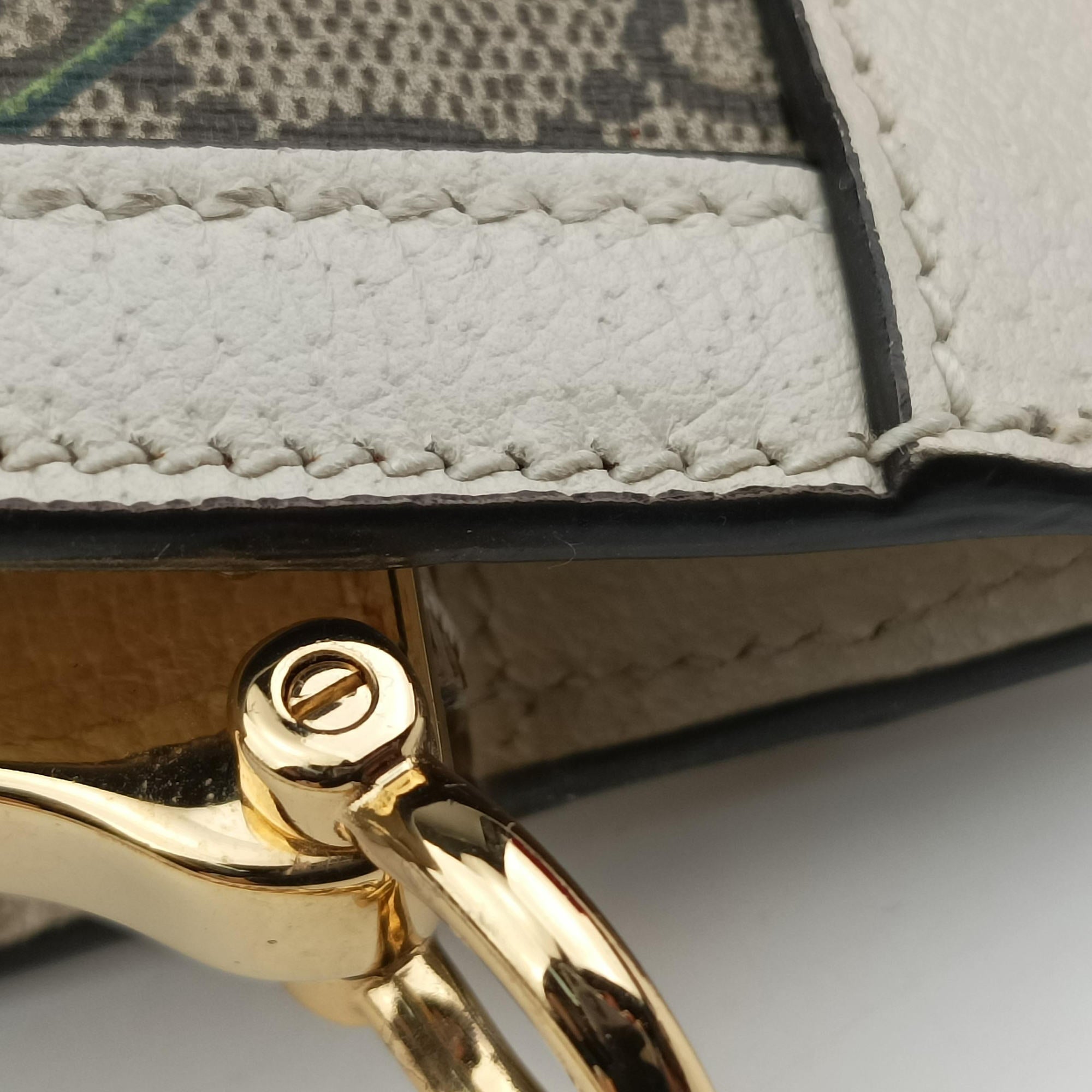 Pre-owned Gucci Ophidia Beige×White×Multicolor PVC coated canvas×Leather 503877 shoulderbag | stylenewstar