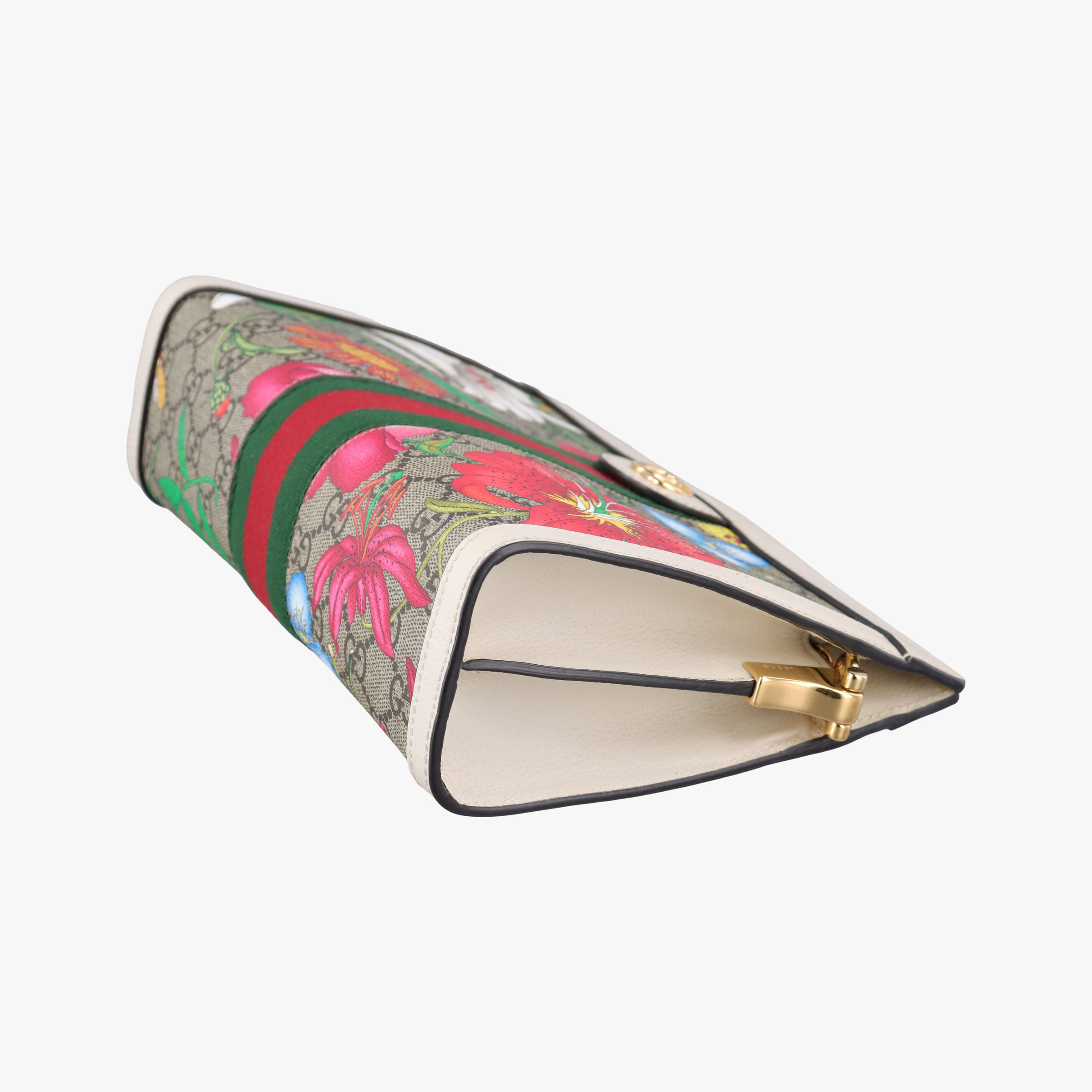 Pre-owned Gucci Ophidia Beige×White×Multicolor PVC coated canvas×Leather 503877 shoulderbag | stylenewstar