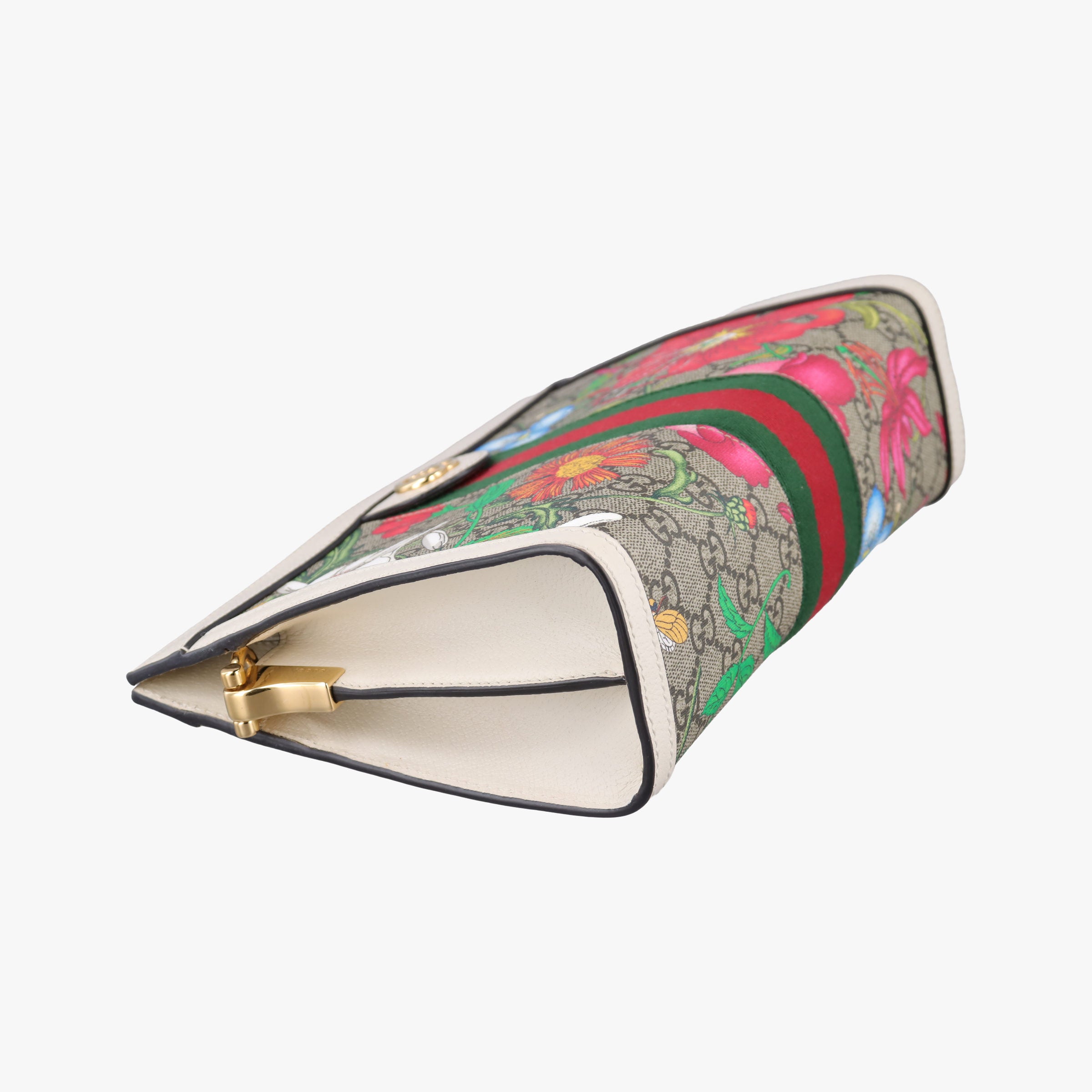 Pre-owned Gucci Ophidia Beige×White×Multicolor PVC coated canvas×Leather 503877 shoulderbag | stylenewstar